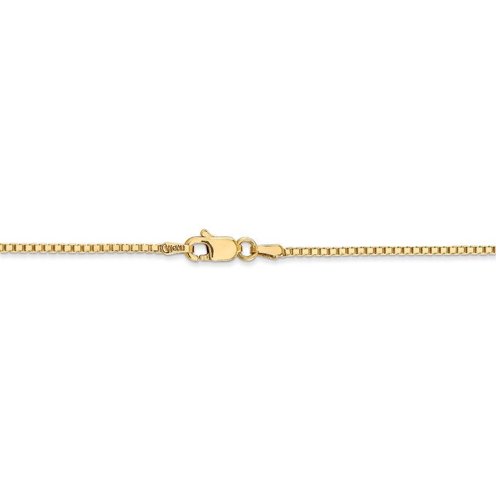 14K Solid Yellow Gold 1.30mm Box Chain Necklace with Lobster Clasp - Dainty Minimalist Jewelry for Women, Perfect for Everyday Wear, Layering & Gift Giving