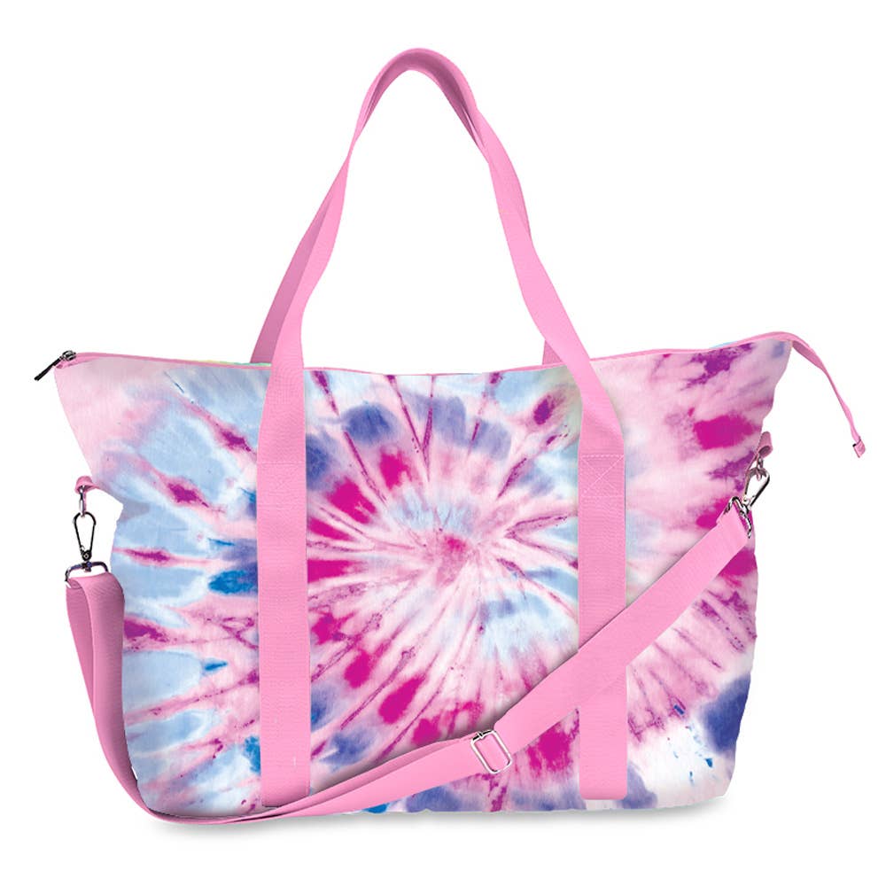 Stylish Raspberry Tie Dye Canvas Tote Bag - Eco-Friendly Reusable Shopping & Beach Tote for Women - Perfect for Groceries, Picnics, and Summer Outings