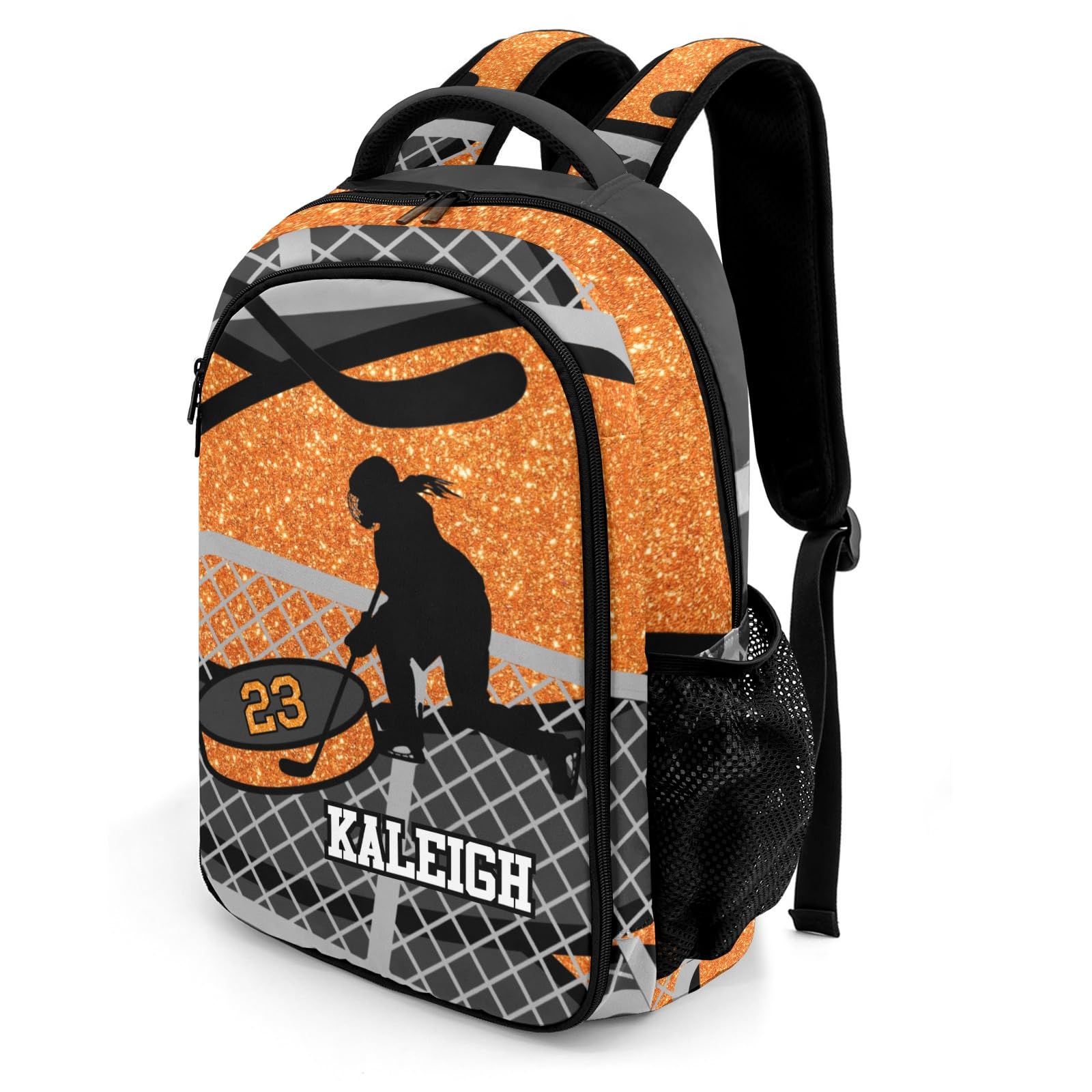 Custom Ice Hockey Player Number Backpack - Personalized School Book Bag for Kids & Teens - Perfect for Sports, School, and Everyday Use