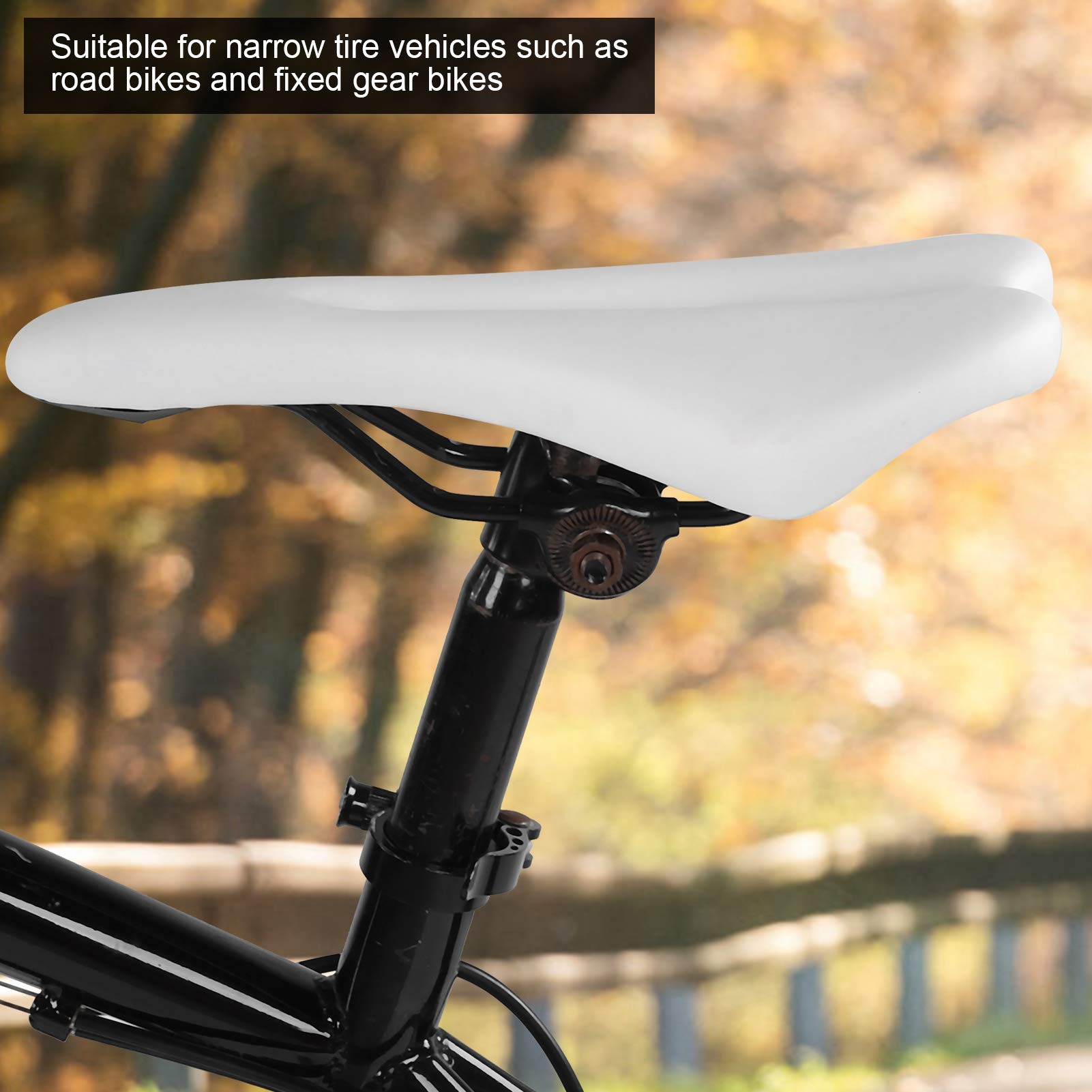 **Joyzan Comfortable Ventilated Bike Seat Cushion - Shock Absorbing Bicycle Saddle with Hollow Design for Road, Mountain & Stationary Bikes - Perfect for Long Rides & Indoor Cycling Workouts**
