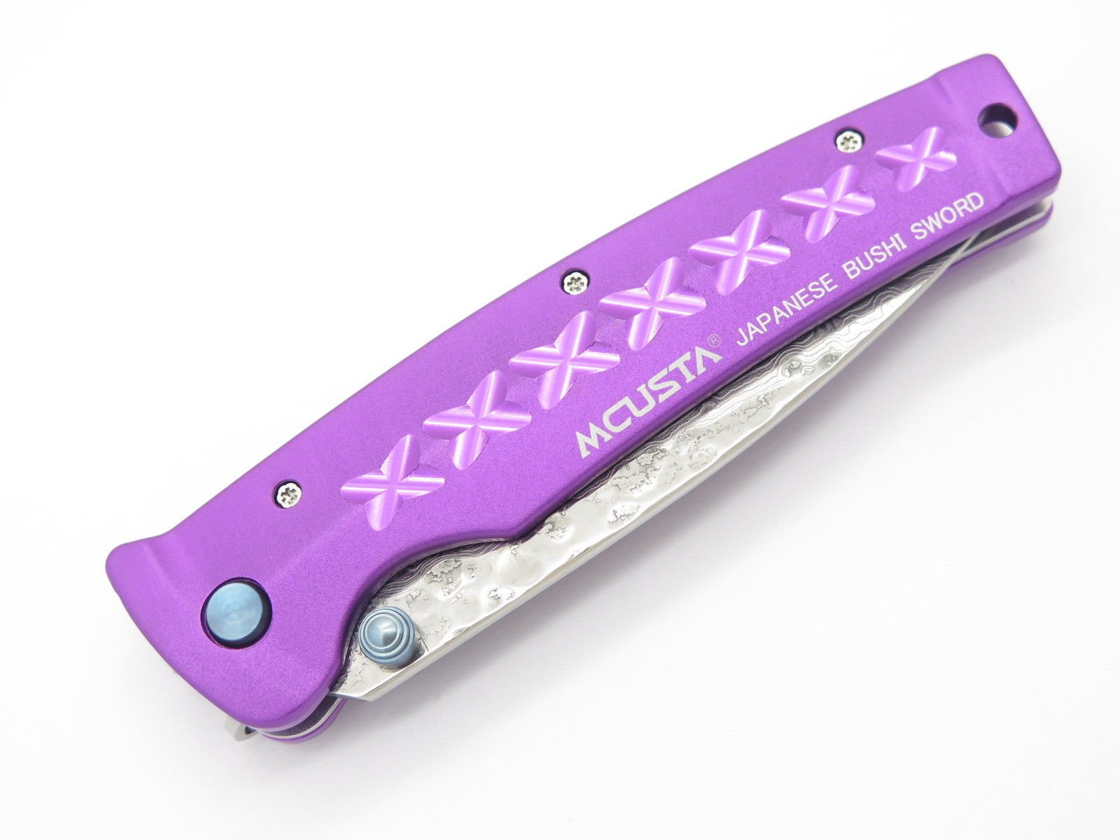 Premium Seki Japan 162D Purple Japanese Bushi Sword VG-10 Damascus Steel Folding Knife - Tactical EDC, Outdoor Survival & Collector's Item