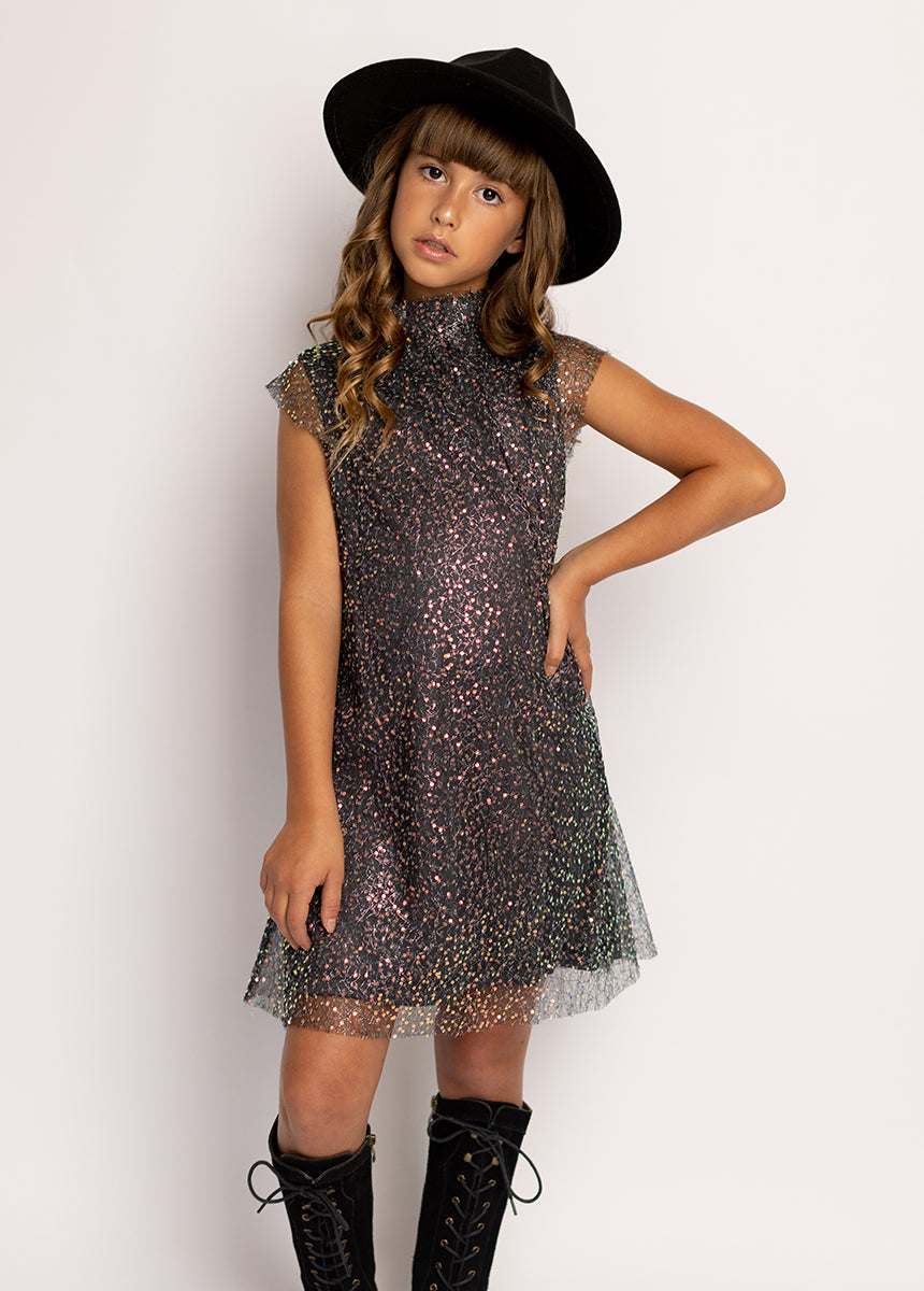 Ansel Black Sequin Dress for Women - Elegant Evening Gown for Parties, Prom, Cocktail Events & Special Occasions