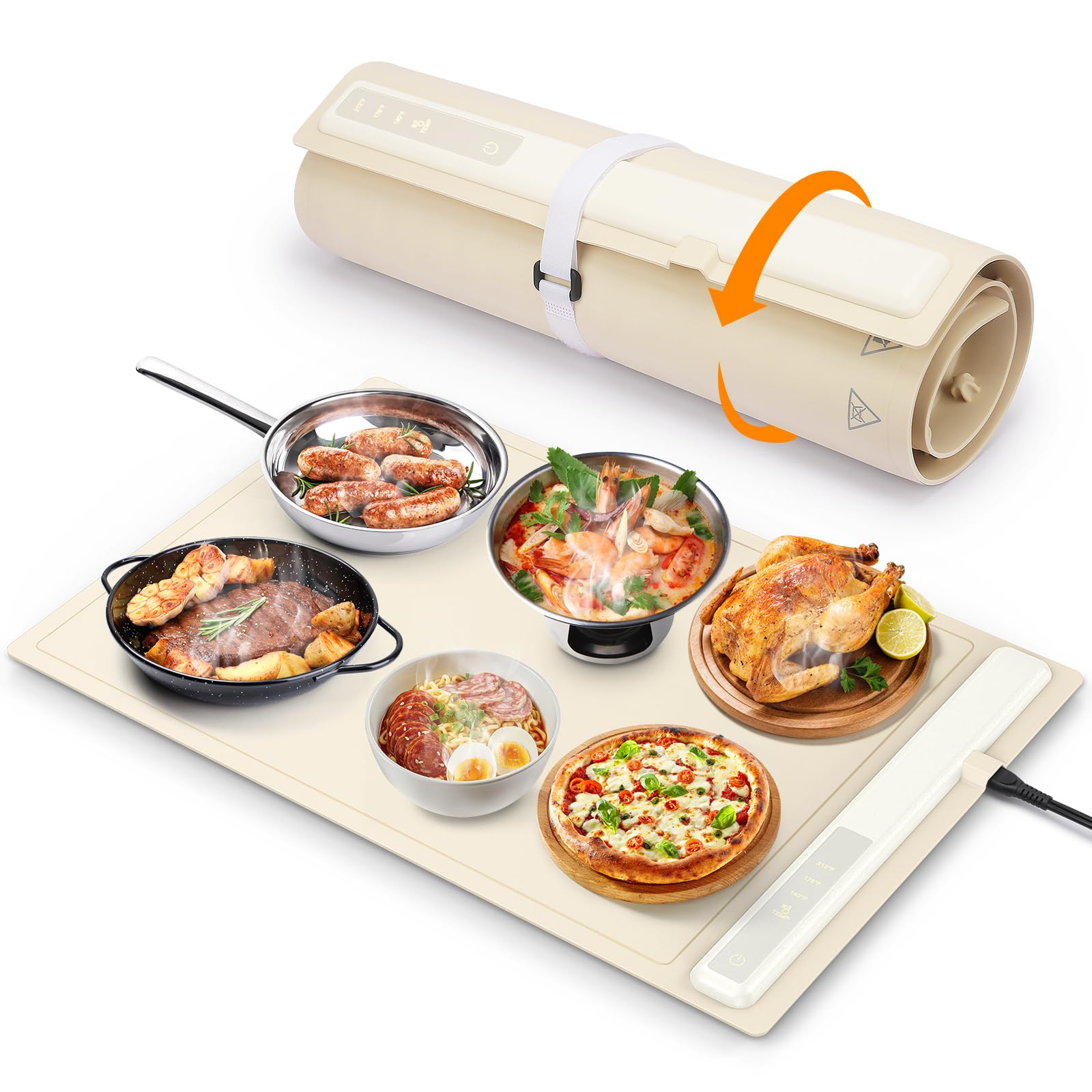 Electric Warming Tray with Adjustable Temperature - Fast Heating Food Warmer for Buffets, Parties & Restaurants | Portable Hot Plate to Keep Meals Warm | Perfect for Catering, Home Dinners & Office Events