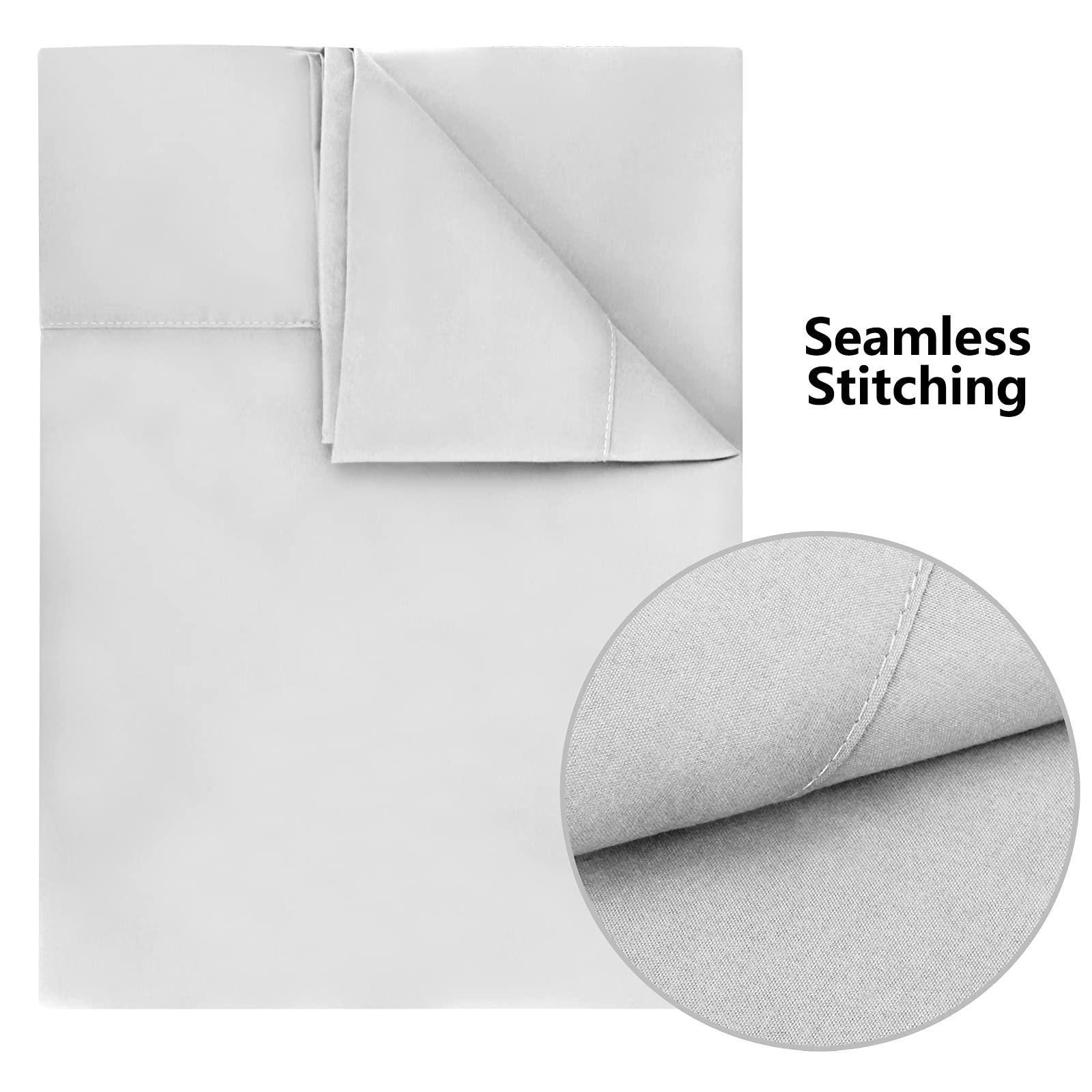 Premium Microfiber Breathable Flat Bed Sheets - Ultra Soft, Wrinkle Resistant & Double Brushed for Twin/Full/Queen/King Size Beds - Machine Washable (White, Full) - Perfect for Home, Hotel & Dorm Room Comfort