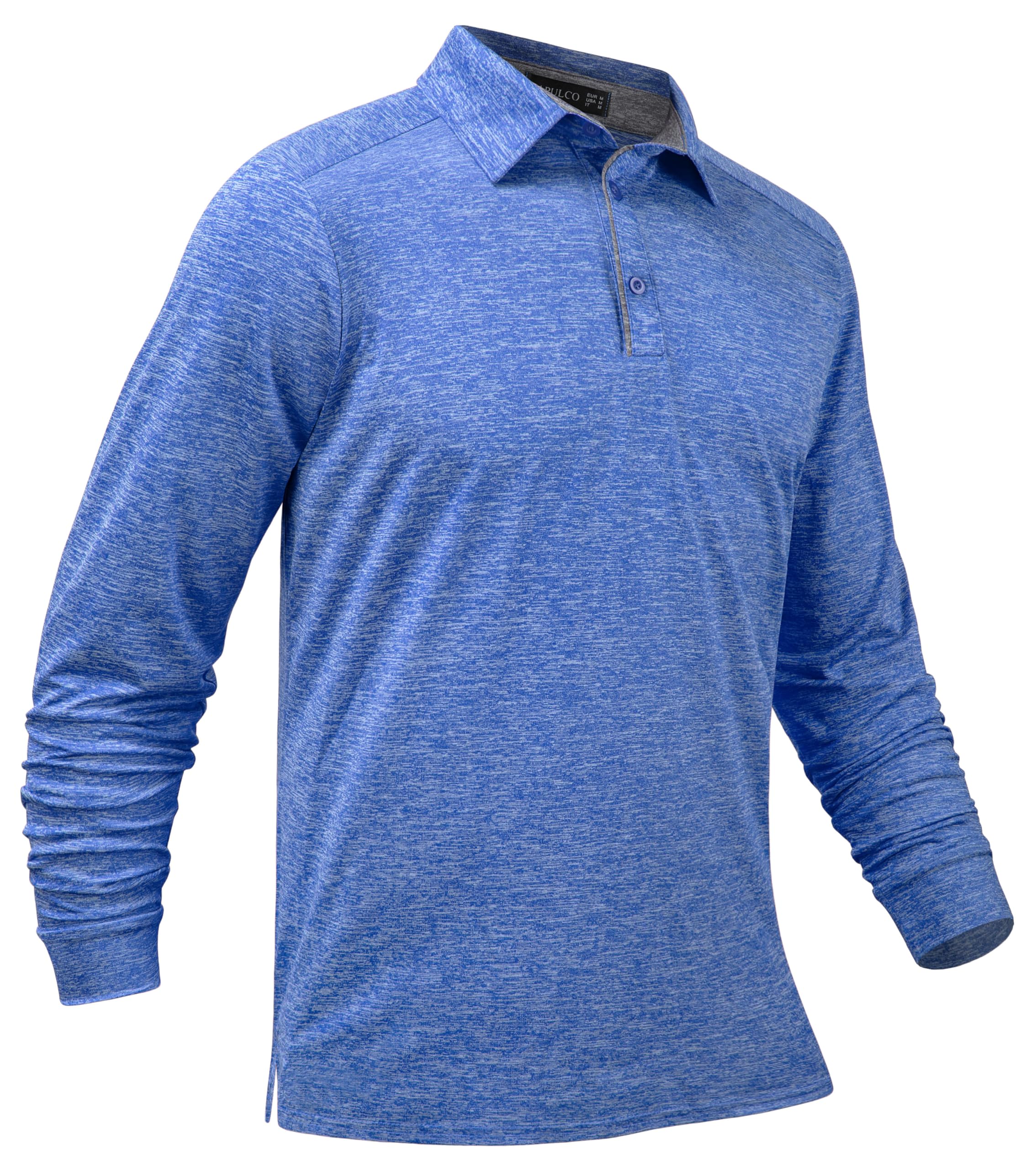 **Men's Quick Dry Golf Polo Shirt - Long Sleeve Breathable Athletic Performance Stretch Collared T-Shirt for Casual & Sports Wear | Perfect for Golf, Tennis & Outdoor Activities**