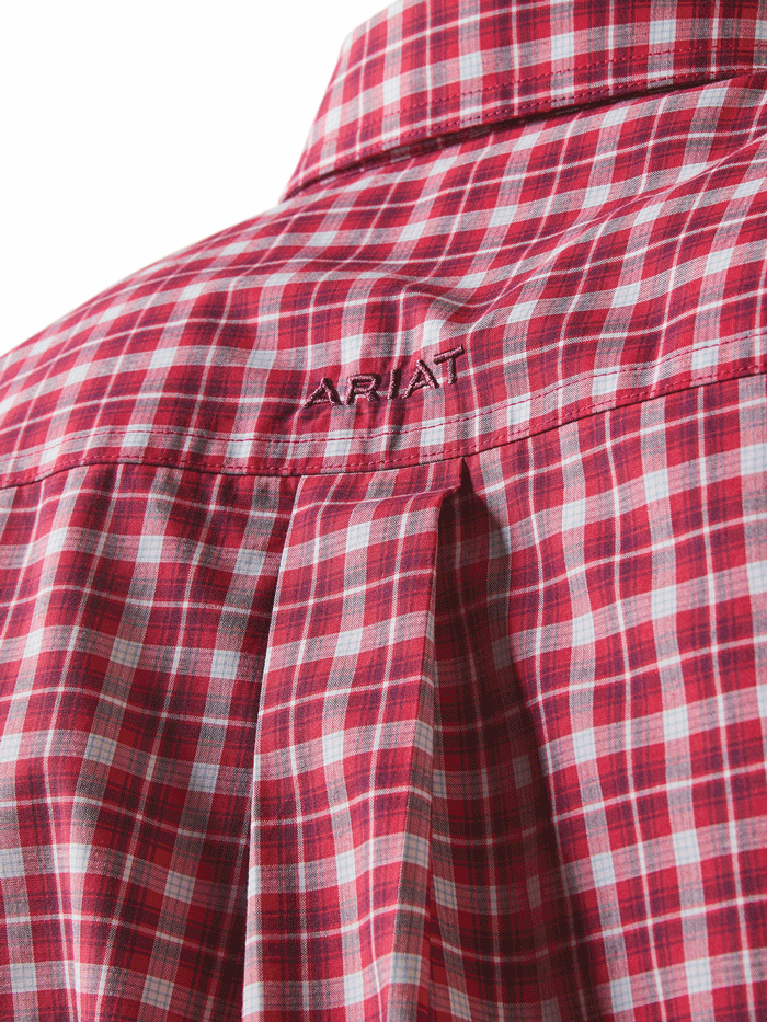 Ariat Men's Pro Series Indiana Fitted Shirt - Rose Red | Western Work Shirt for Ranch, Rodeo & Outdoor Activities