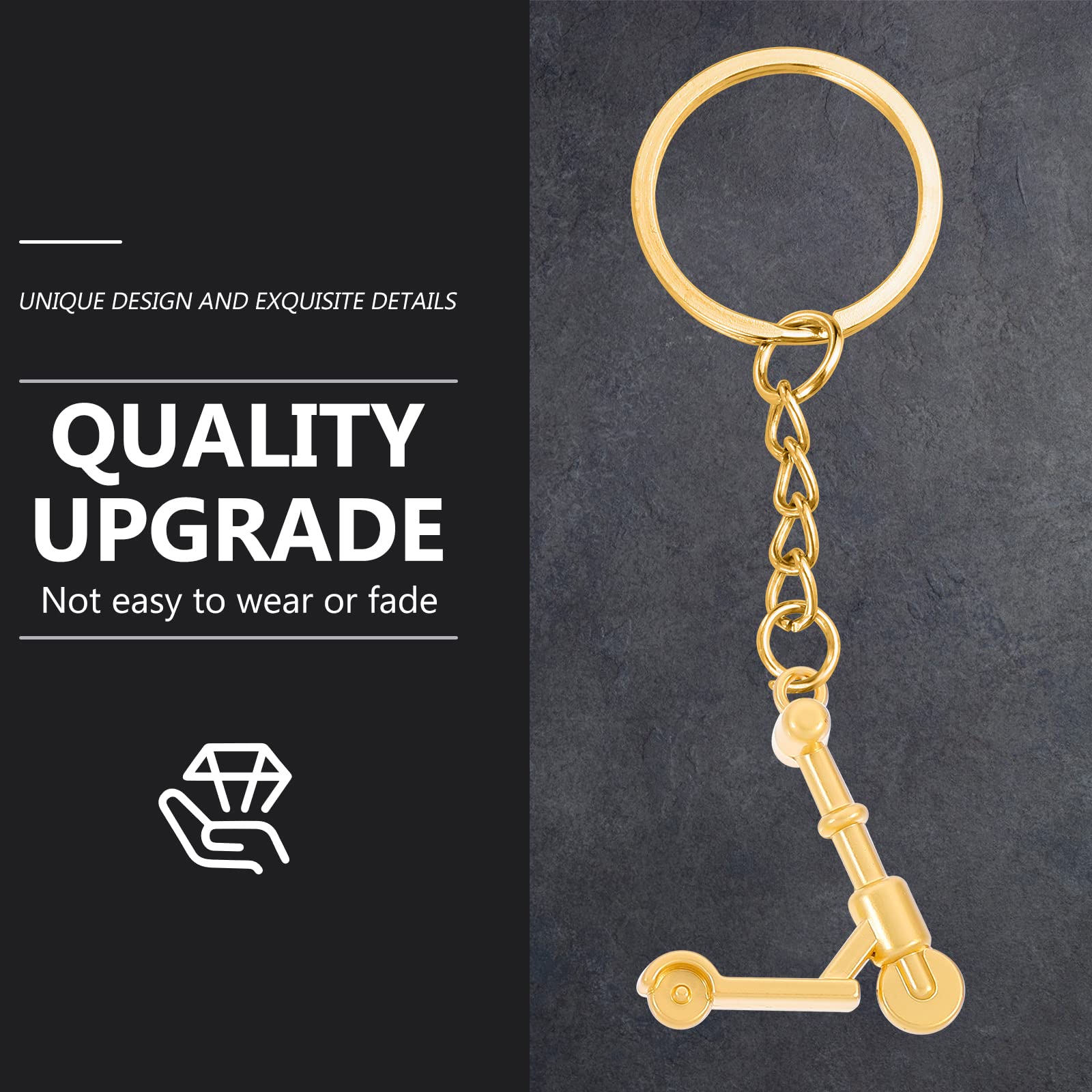 LIOOBO 3pcs Mini Scooter Keychain - Zinc Alloy Keyring for Bags & Scooters