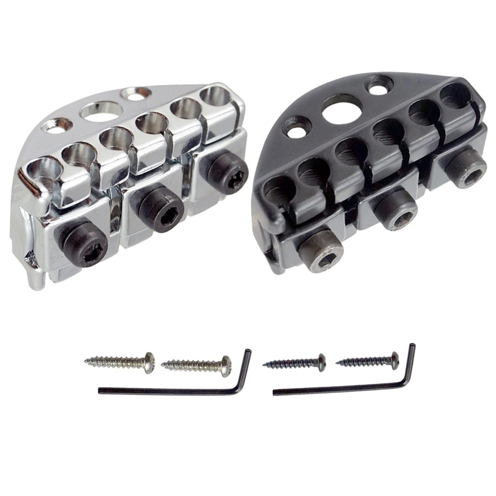 42mm Electric Guitar Bridge - Locking String Nut & Suspension Type Headless Design (Black) - Perfect for Electric Guitar Upgrades & DIY Repairs