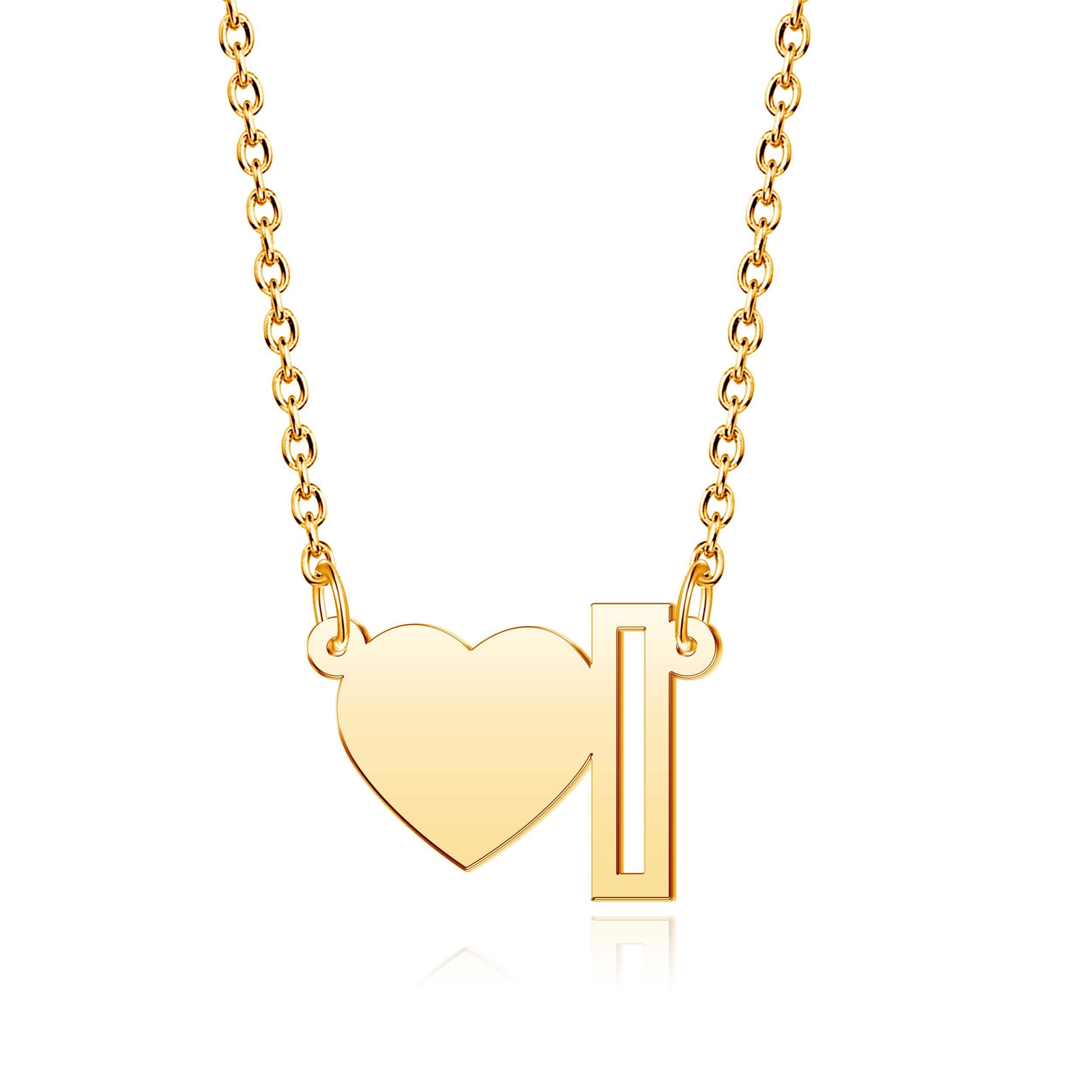 Personalized Initial Necklaces for Women - Dainty Gold Letter Heart Pendant Necklace, 14K Gold Plated Custom Name Choker for Teens & Girls | Perfect Gift for Birthday, Anniversary & Valentine's Day