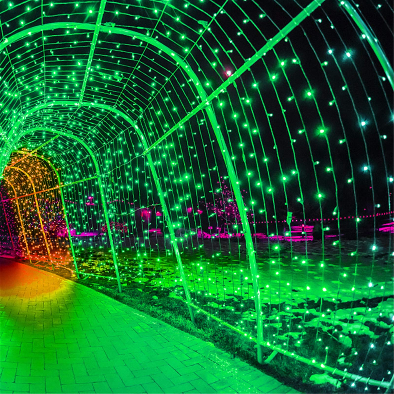 Twinkle Star 16ft Green Battery Operated LED String Lights - 8 Lighting Modes, Waterproof Outdoor Fairy Lights for St. Patrick's Day, Christmas, Wedding, Garden, Patio & Party Decorations | Perfect for Tree Trimming, Backyard Lighting and Holiday Celebrations