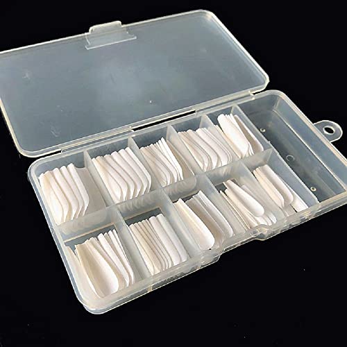100pcs Ballerina Long False Nails - Clear Natural White Full Cover Manicure Tips, Flat Shape Coffin Nails for Women, Perfect for Parties, Weddings & Special Occasions (White 3402)