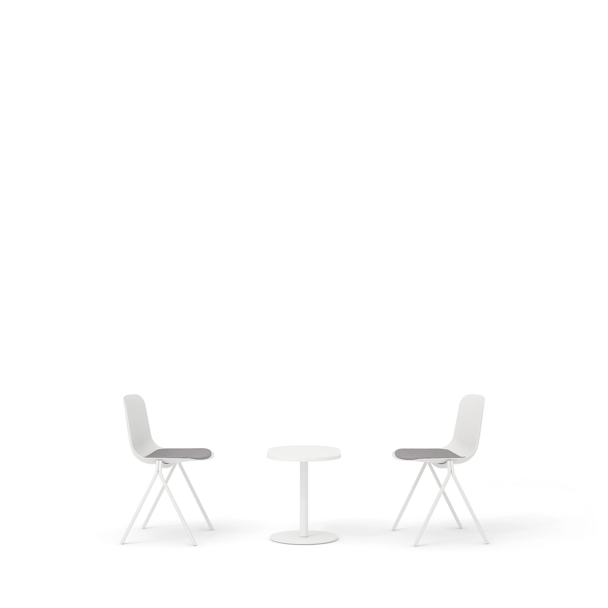 Modern Key Side Chairs with Tucker Side Table Set - 2-Piece Dining Room Furniture for Small Spaces, Kitchen Nook or Breakfast Area - Solid Wood Construction with Neutral Fabric Upholstery