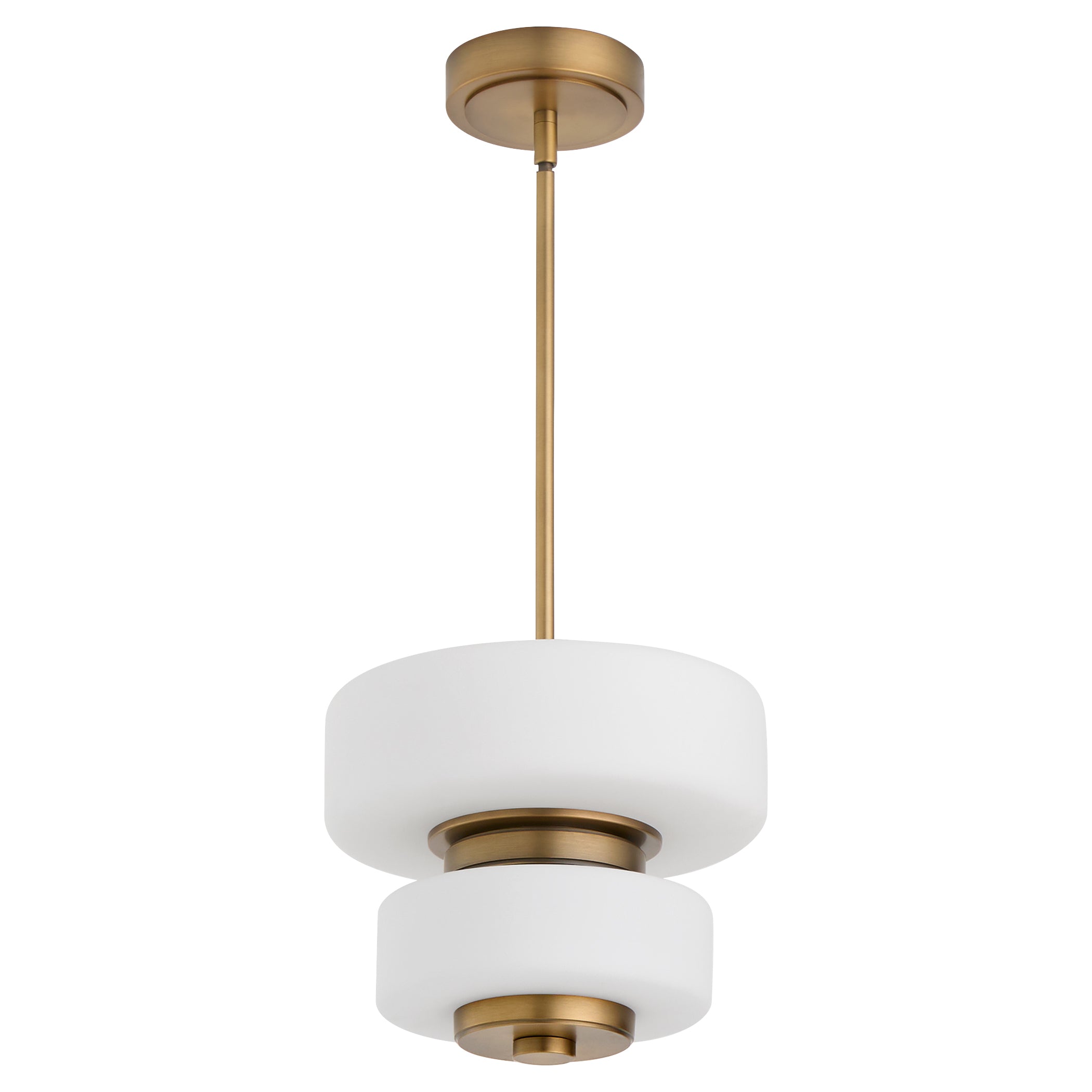Oxygen FAVO 3 80 56 Modern Ceiling Hanging Pendant Light Fixture - 12 Inch Brushed Brass with 5CCT Adjustable Color Temperature - Perfect for Dining Room, Kitchen Island & Bedroom Lighting