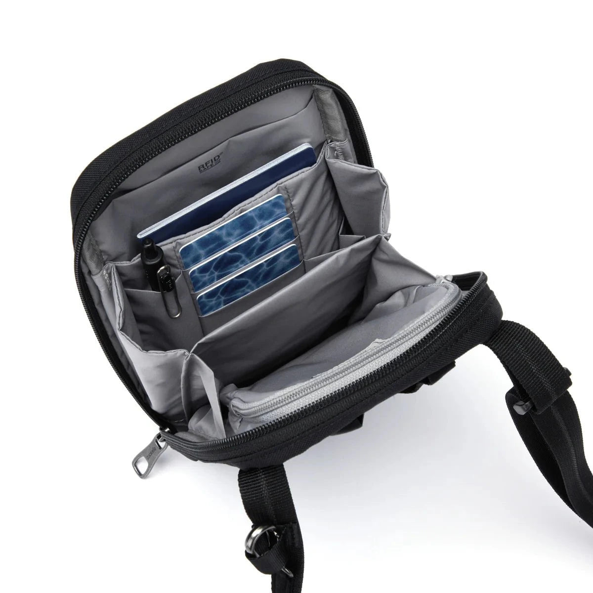 Pacsafe RFIDsafe™ RFID Blocking Anti-Theft Crossbody Bag - Secure Travel & Everyday Use for Credit Cards, Passport & Personal Items