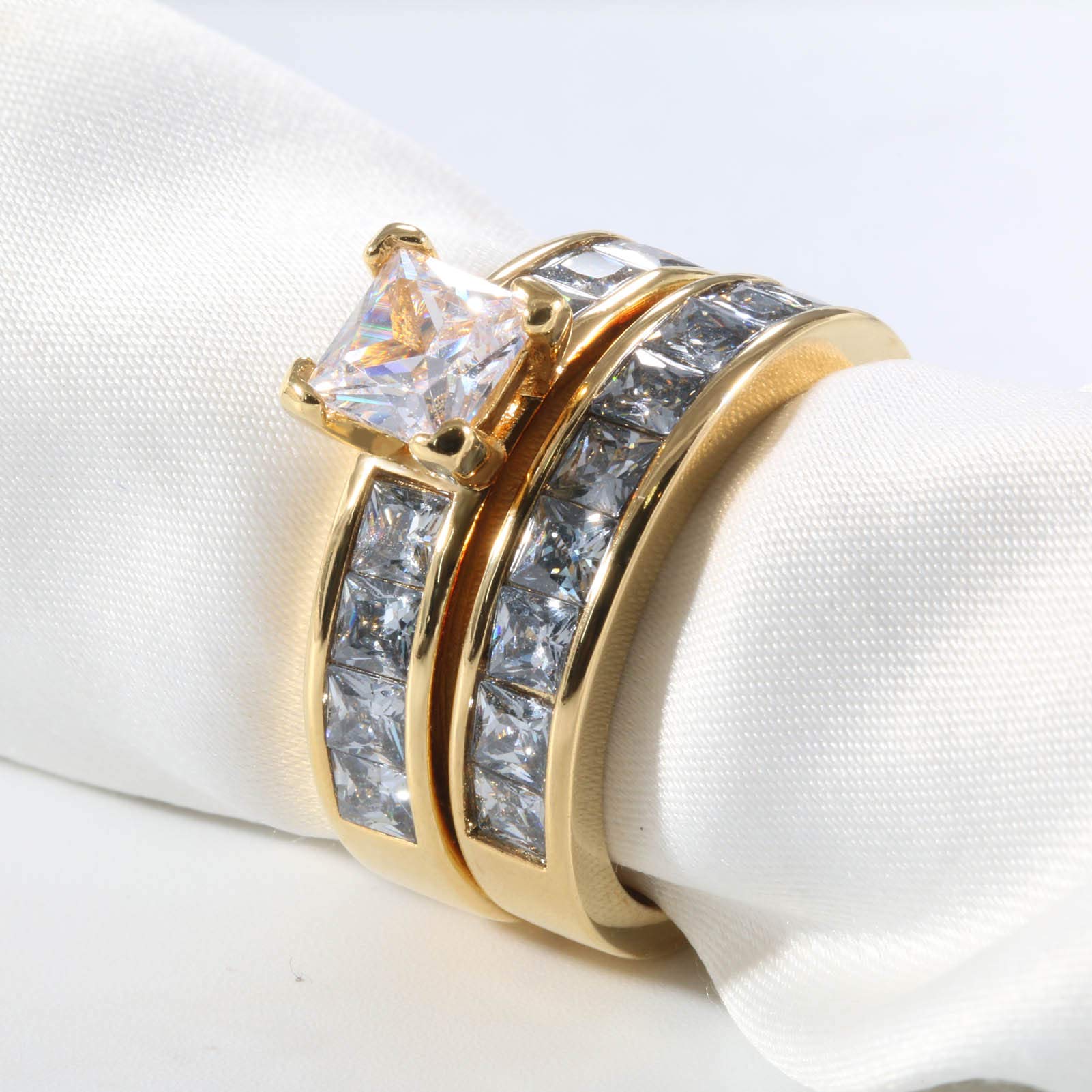 His & Hers Wedding Ring Sets - Black Gold & Titanium Bands for Couples - Perfect for Engagements & Anniversaries