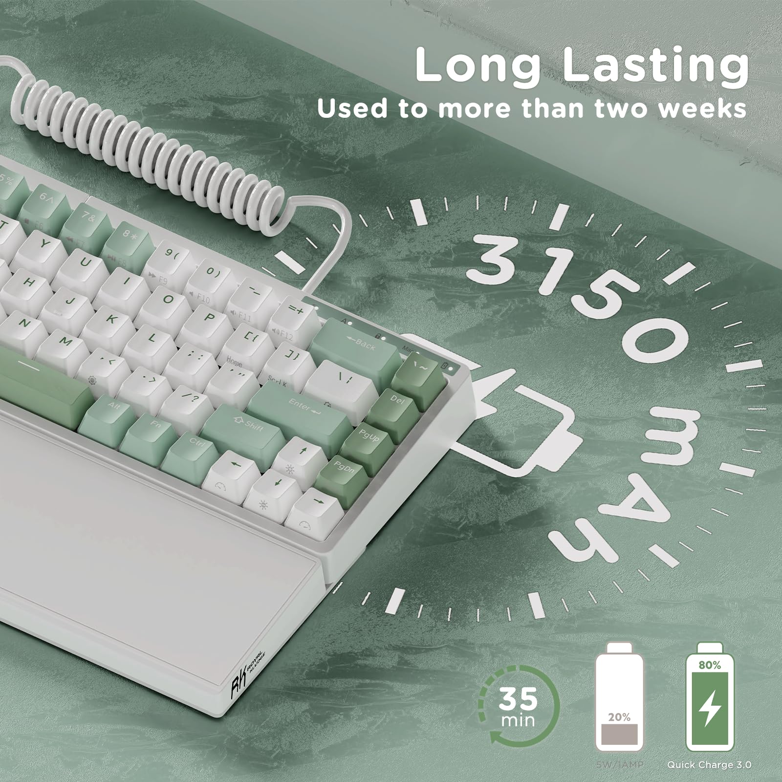RK RKS70 Wireless Mechanical Keyboard - 75% RGB, Hot Swappable for Gaming & Office (Win/Mac)