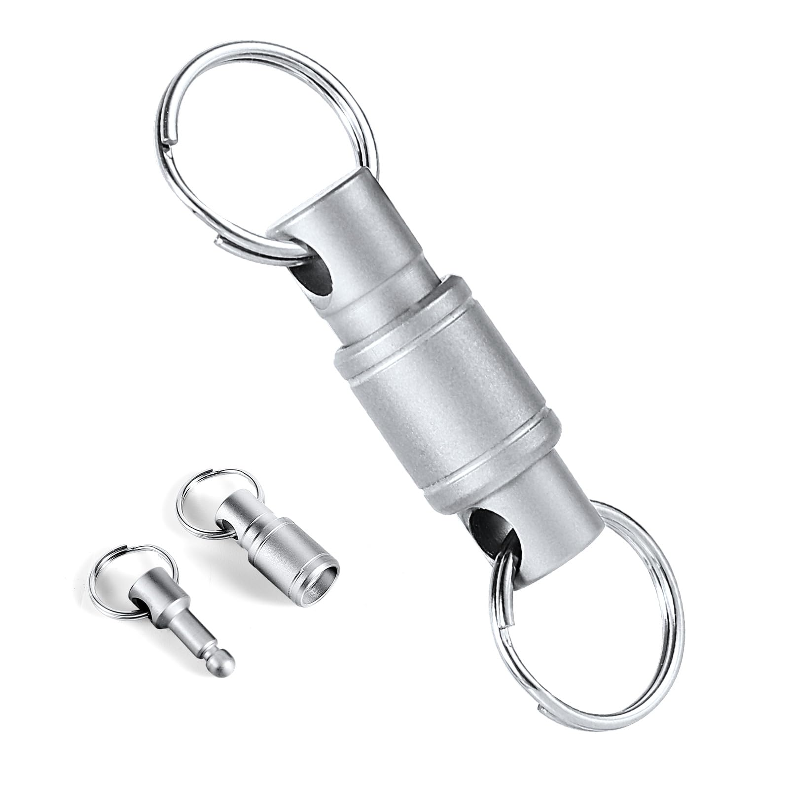 Durable Titanium Quick Release Keychain - 360° Swivel Detachable Key Ring with Dual Pull Apart Design for Car Keys, House Keys & Everyday Use - Heavy Duty Keychain for Men & Women (Perfect for Gym, Travel & Work)
