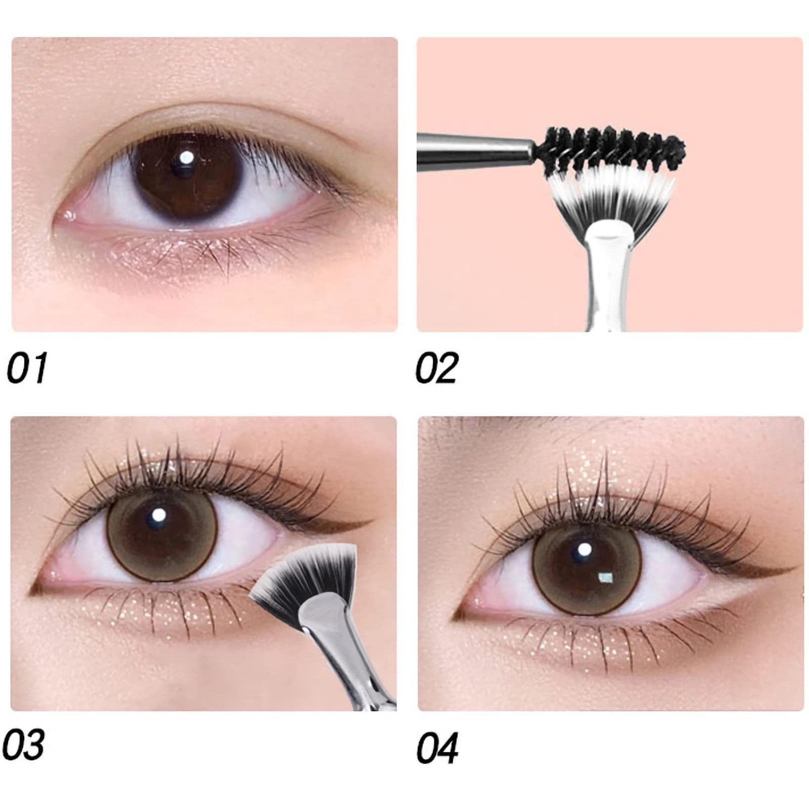 120° Curved Eyelash Fan Brush - Professional Synthetic Fiber Makeup Brush for Lash Separation & Extension - Perfect for Beginners & Makeup Artists - Ideal for Everyday Makeup, Bridal Looks & Professional Salon Use