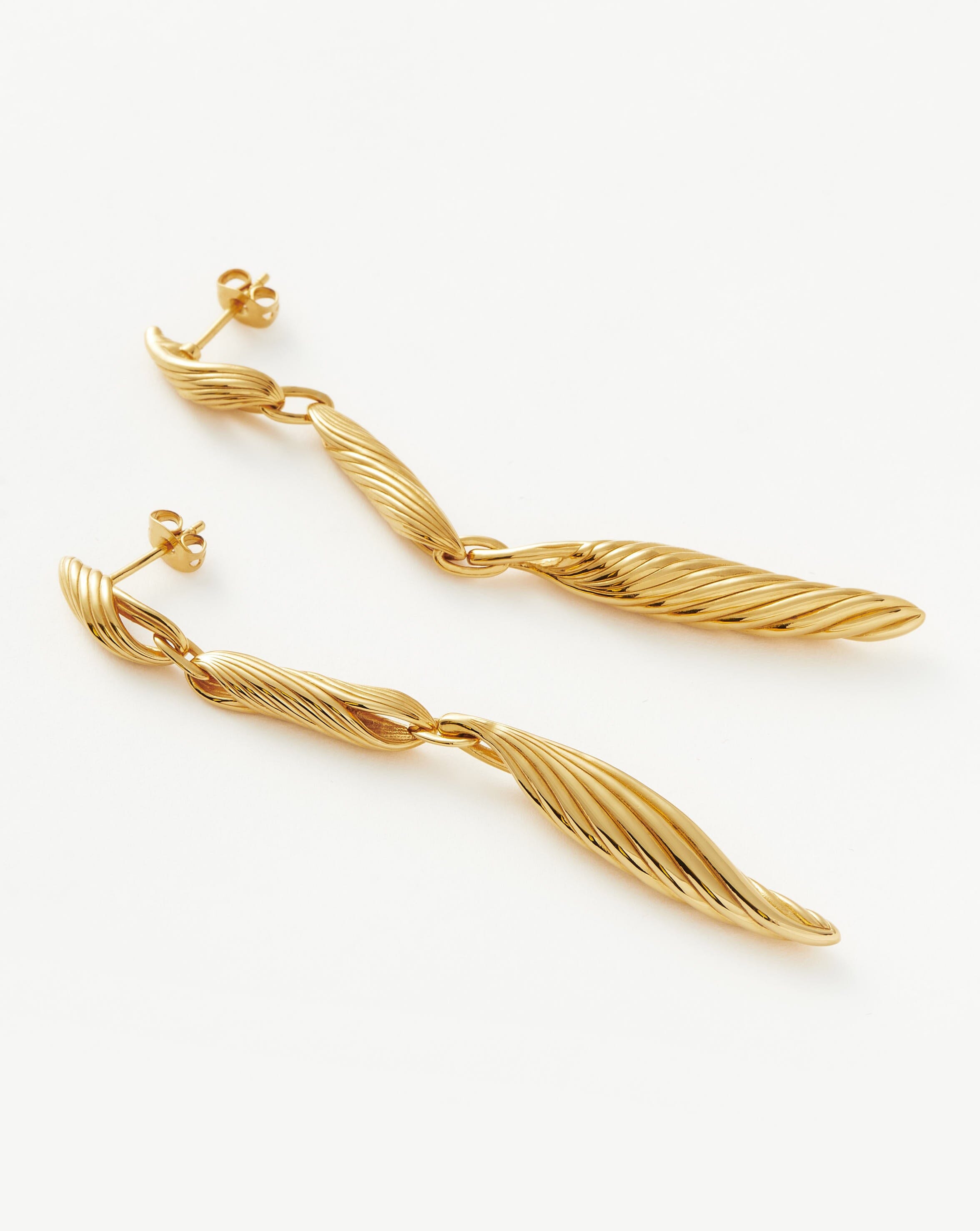 Limited Edition Wavy Ridge Triple Drop Earrings for Women - Handmade Boho Chic Dangle Earrings for Party, Wedding & Special Occasions