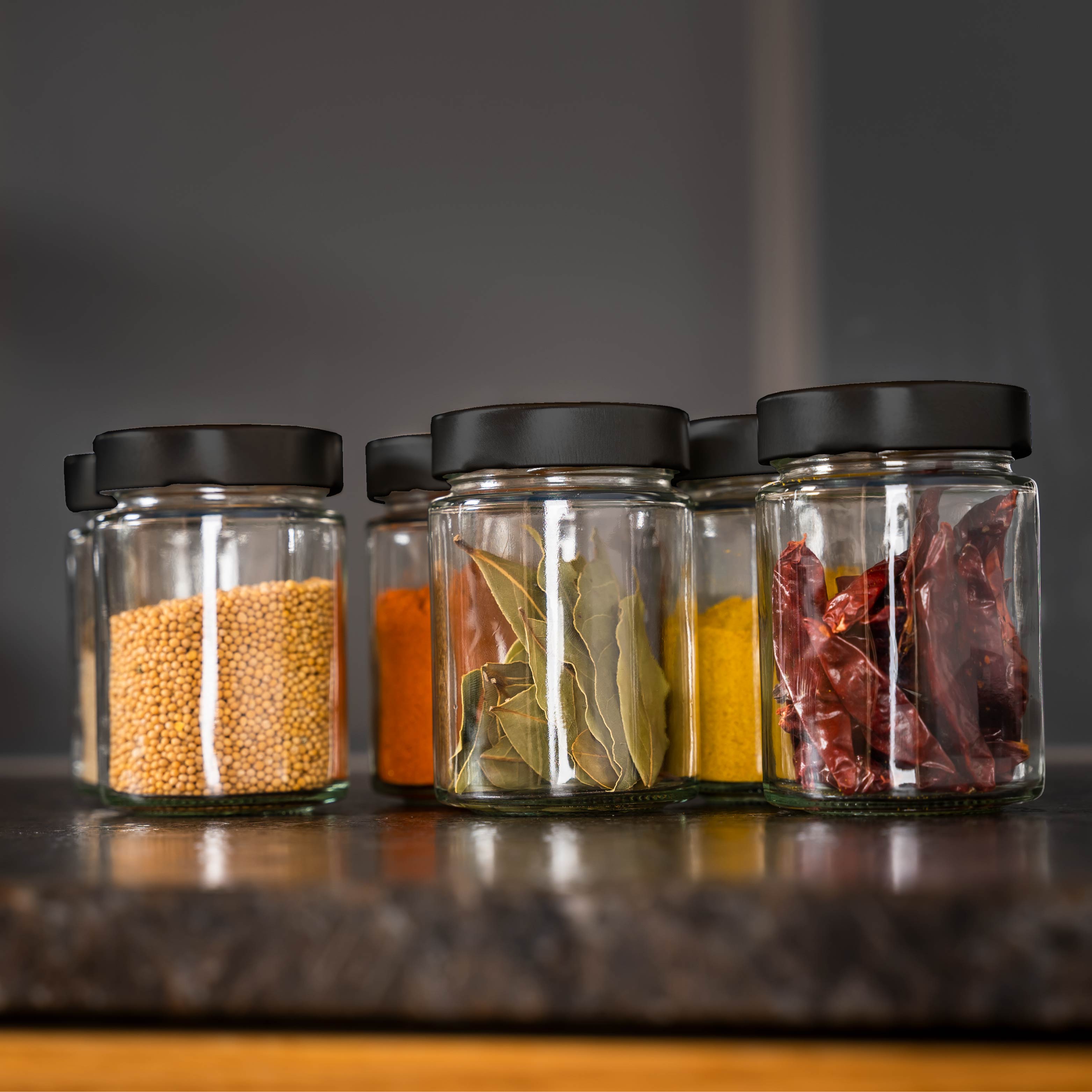 Premium White Magnet Spice Jars with Wooden Lid - 192ml (6.5oz) Glass Containers for Spices, Herbs & Seasonings - Perfect for Kitchen Organization & DIY Gift Ideas