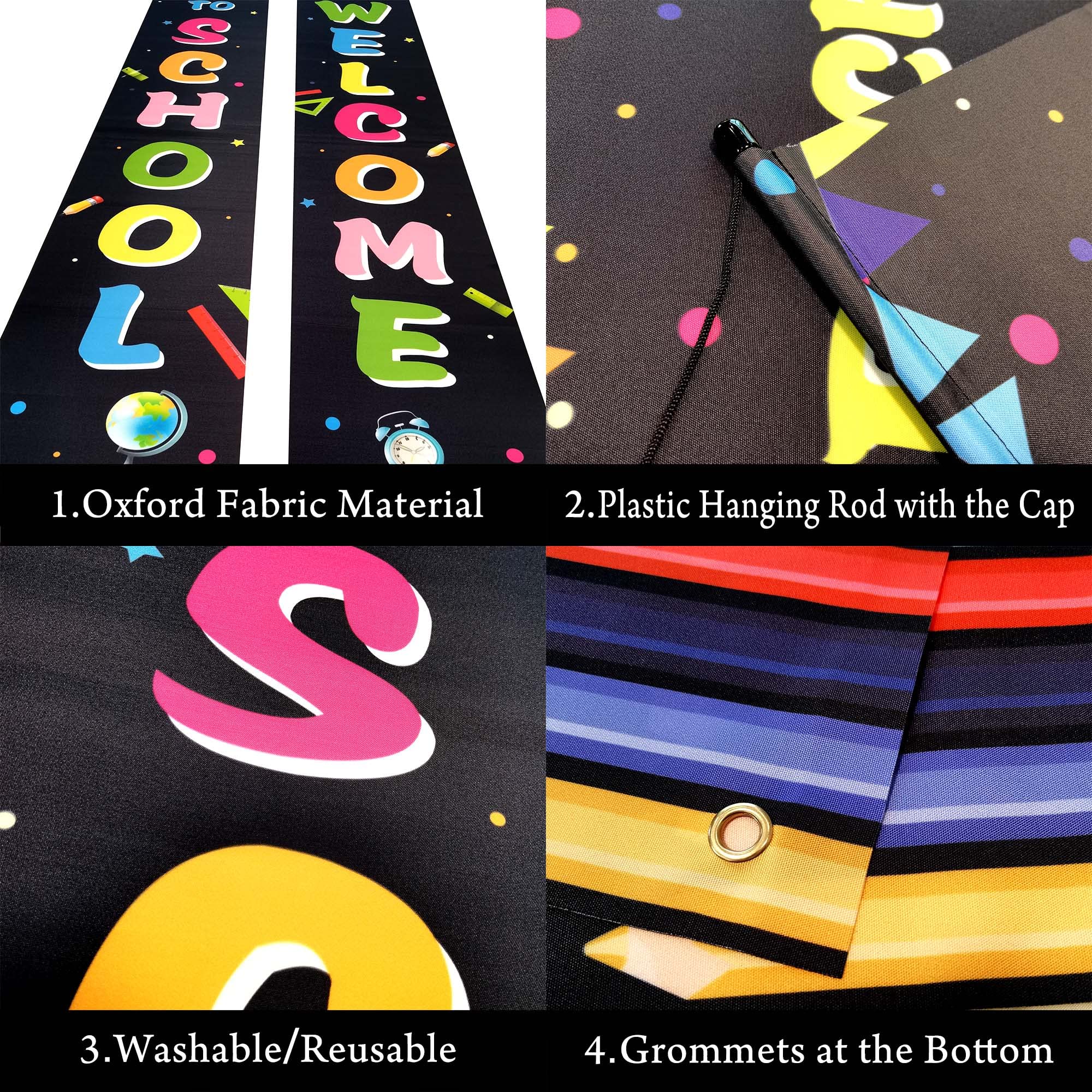 KatchOn Extra Large Welcome Back to School Banner - 72x12 Inch, First Day of School Decorations for Classroom Doors & Walls | Perfect for School Decor, Teacher Welcome Signs, Back to School Parties & Photo Backdrops