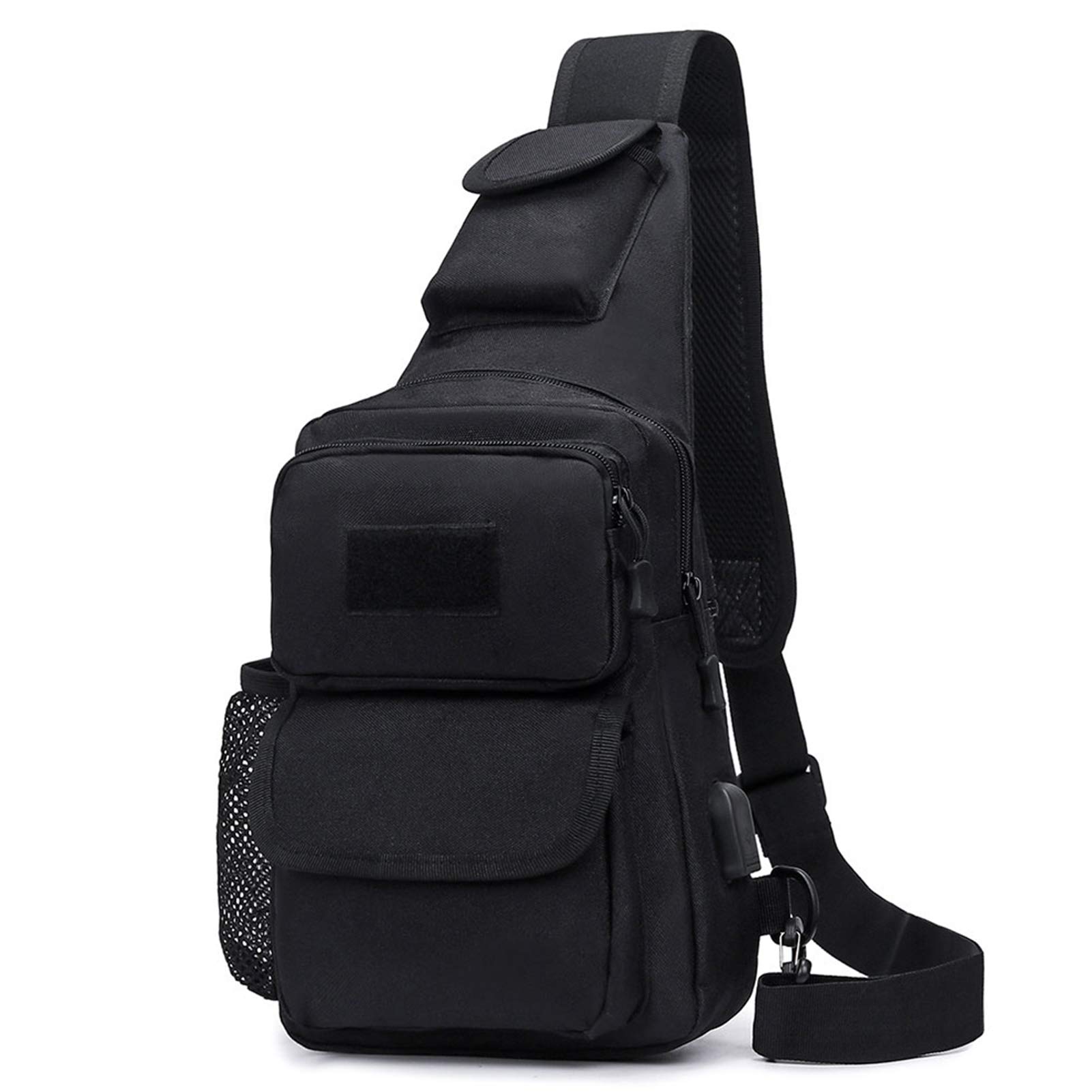 BAIGIO Tactical Sling Bag - Durable Crossbody Shoulder Backpack for Men & Women - Perfect for Hiking, Travel, Gym & Everyday Use (Black)