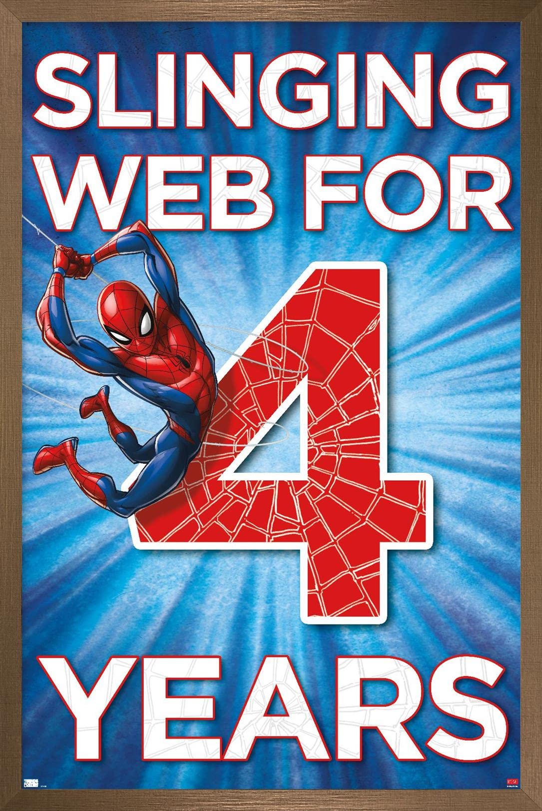 Marvel Spider-Man Happy 4th Birthday Wall Poster - 22.4