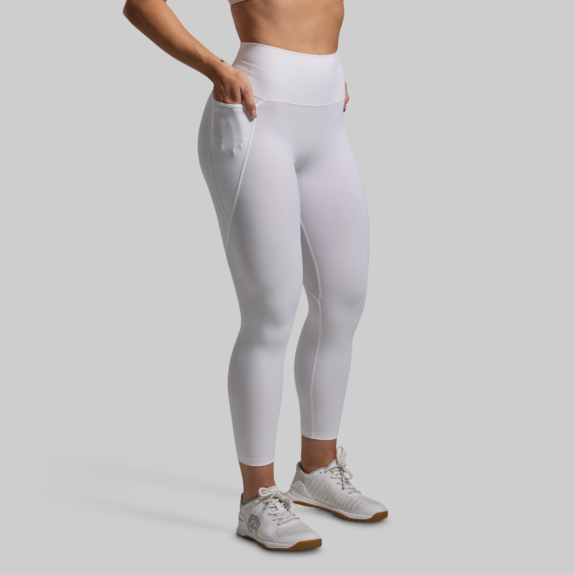 Eccentric Legging (White) - High Waist Yoga Pants for Women, Stretchy Workout Tights, Comfortable Gym Leggings - Perfect for Yoga, Running, Fitness & Casual Wear