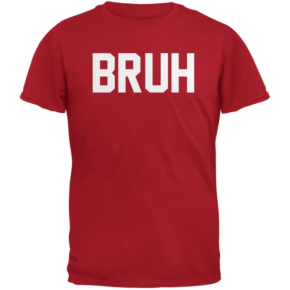 Bruh Red Adult T-Shirt - Funny Trendy Graphic Tee for Men & Women - Perfect for Casual Wear, Parties & Gifts