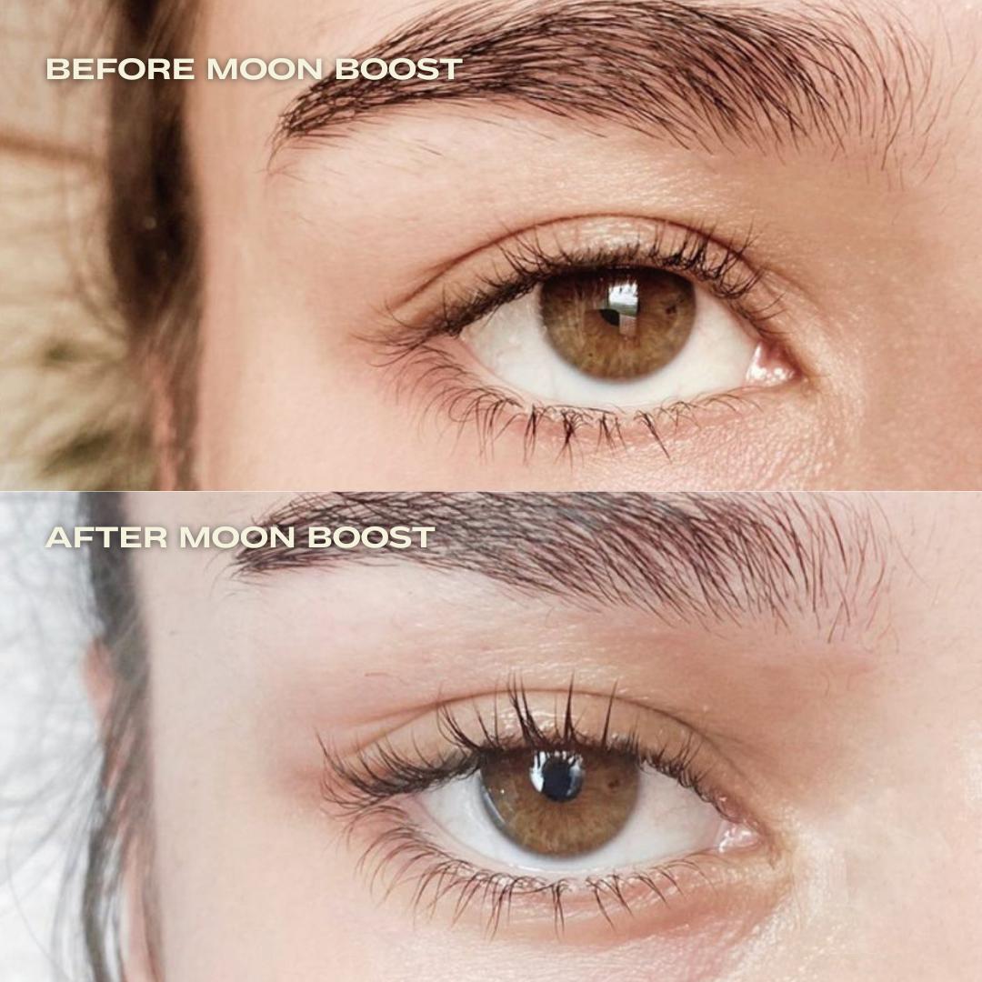 Moon Boost Lash & Brow Enhancing Serum - Natural Growth Formula for Longer, Thicker Eyelashes & Eyebrows - Perfect for Nighttime Care & Special Occasion Makeup Prep