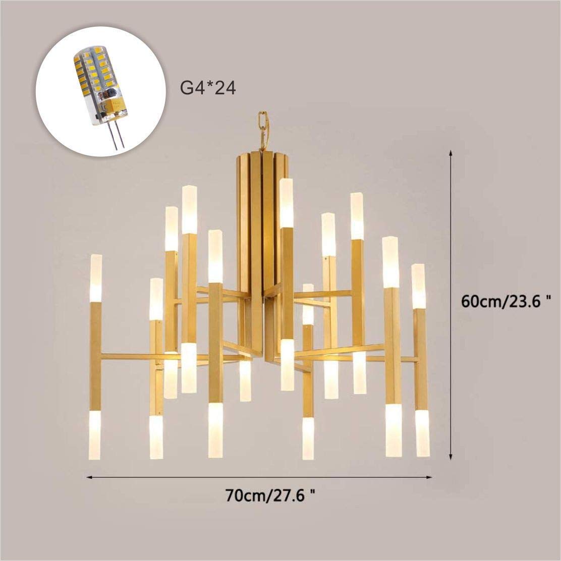 BOKT 24-Light Gold Sputnik Chandelier - Brushed Brass LED Ceiling Light Fixture, Adjustable Height Flush Mount Pendant Lamp for Kitchen Island, Living Room & Dining Room | Modern Lighting for Home Decor & Interior Design