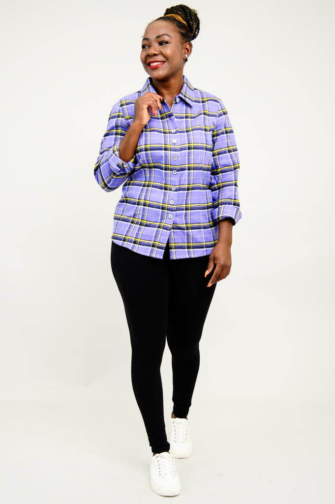 Alexis Top - Comfrey Plaid Cotton Flannel Shirt for Women | Cozy Fall & Winter Layering, Casual Outfits & Loungewear