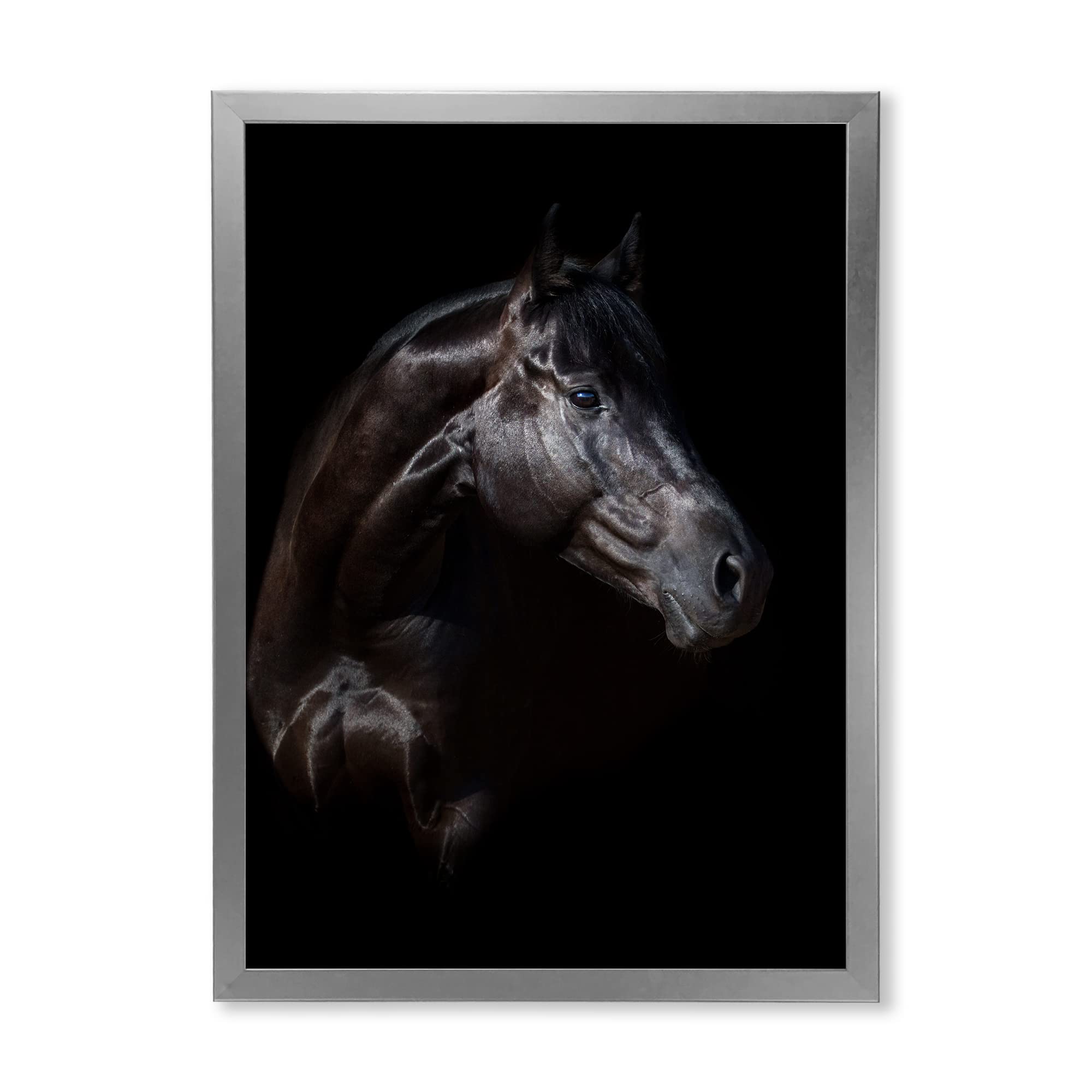 Farmhouse Framed Wall Art - Silhouette of Horse and Girl - Rustic Home Decor for Living Room, Bedroom, or Country Style Kitchen