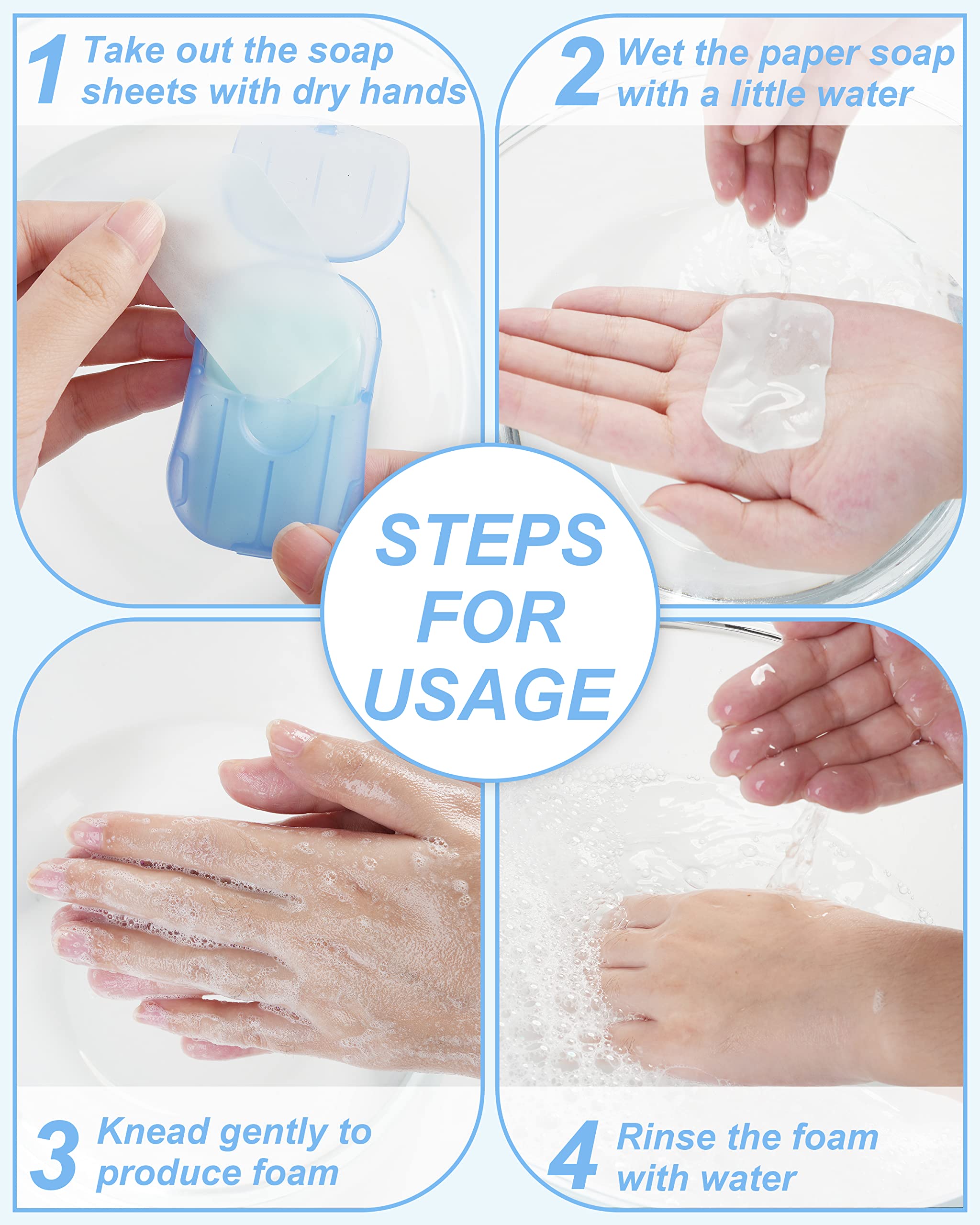 DF DUALFERV Travel Hand Soap Sheets - 20 Pack (400 Sheets) | Portable Disposable Soap Leaves for Camping, Hiking, Airplane & Outdoor Activities | Scented Mini Soap Sheets for On-the-Go Hand Washing