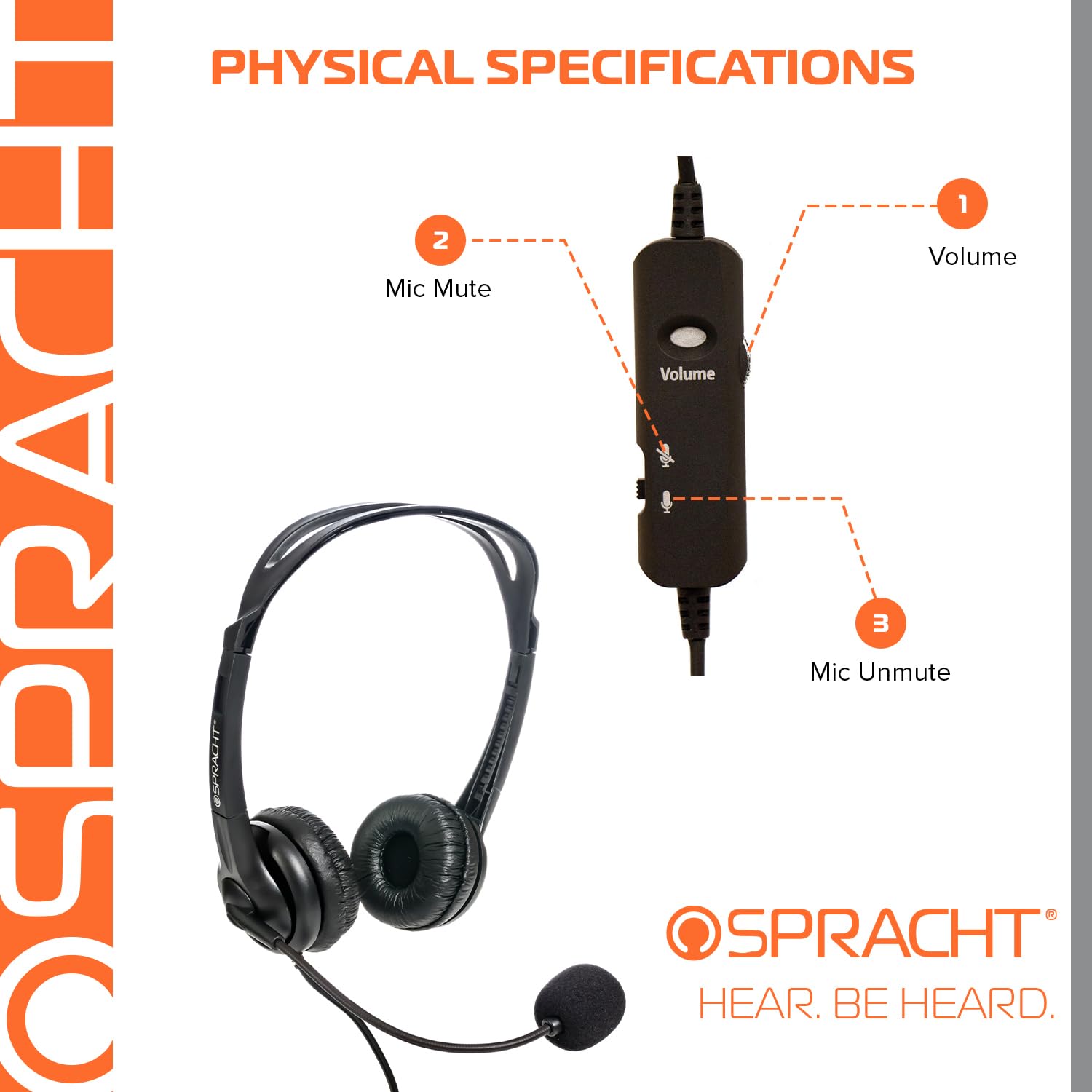 SPRACHT ZUM3500 Wireless Bluetooth Headset with Noise Cancelling - Black | Hands-Free Calling for Office, Driving & Gaming