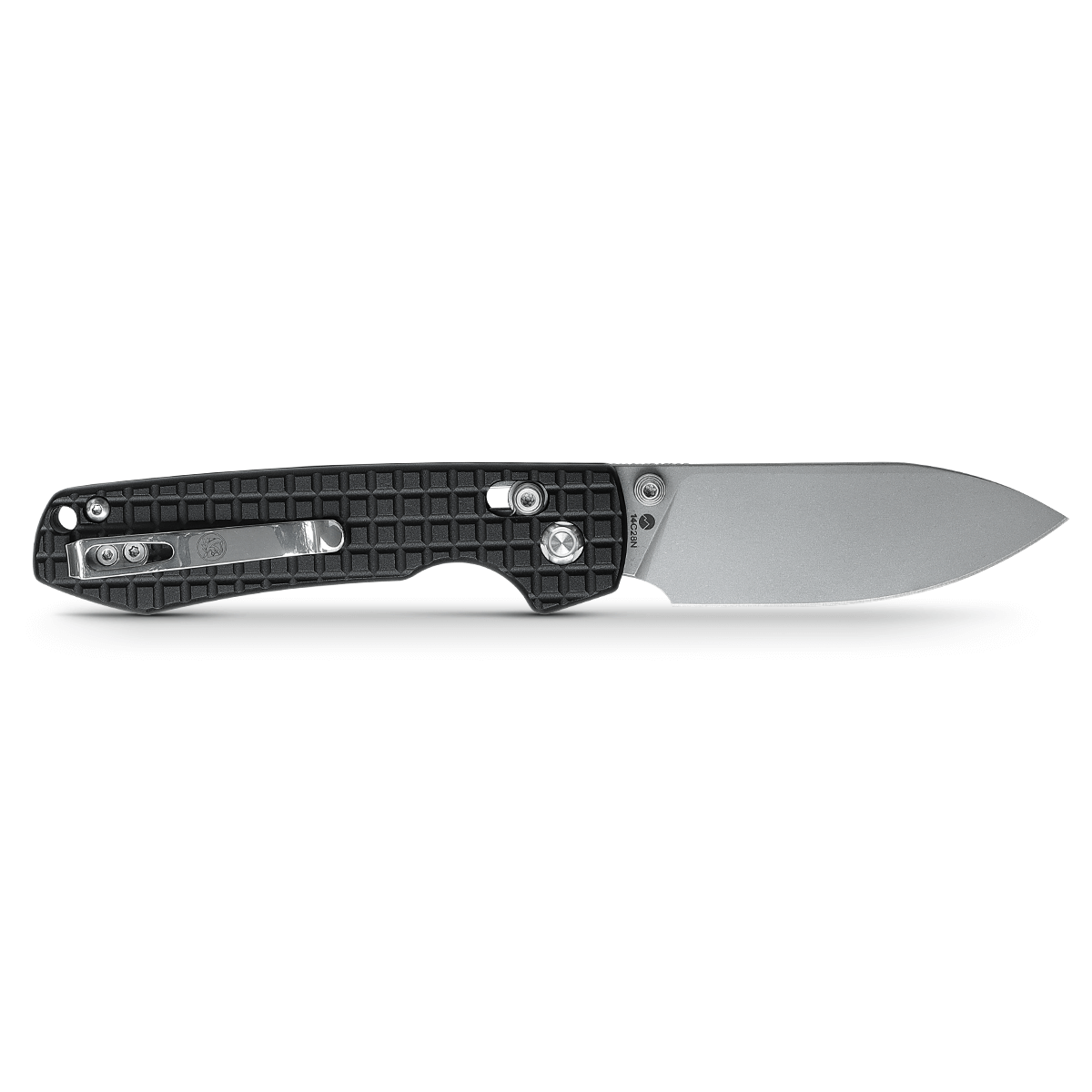 WMK Exclusive Vosteed Raccoon Crossbar Lock Folding Knife - Black Aluminum Frag Handle, 14C28N Steel Plain Edge, Satin Finish (RCCWA3) - Perfect for EDC, Outdoor Adventures, and Tactical Use