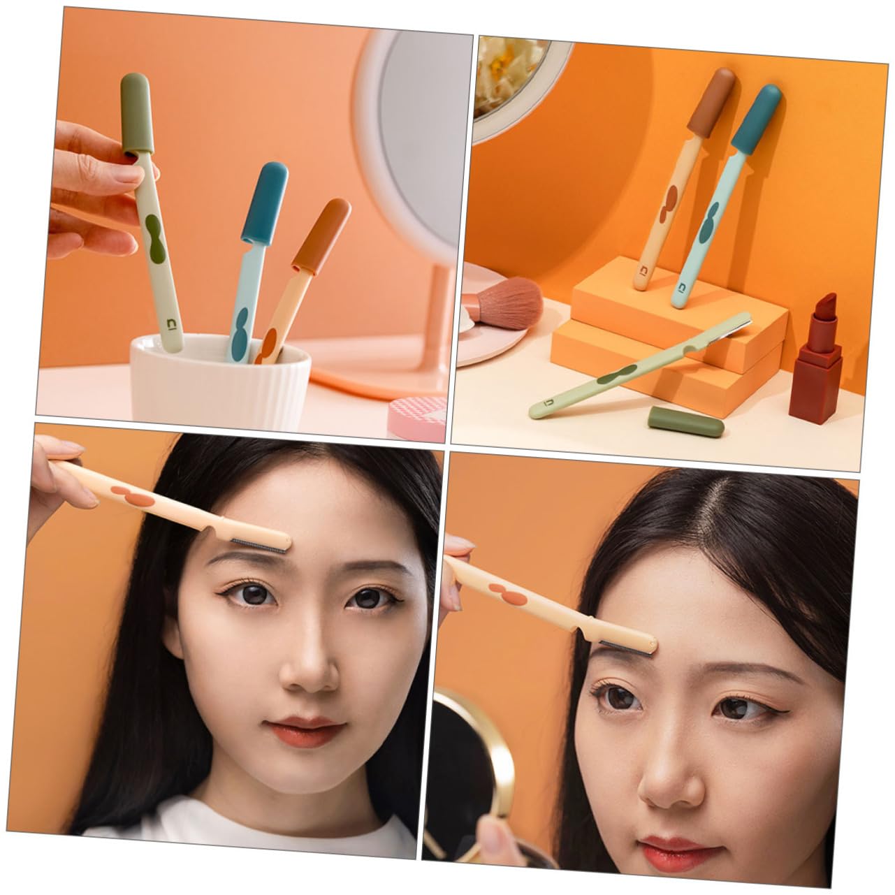 FOMIYES 9-Piece Eyebrow Trimmer Kit - Safe Eyebrow Razor, Scraper & Grooming Tools for Precise Shaping - Perfect for Eyebrow Grooming, Hair Trimming & Beauty Routine at Home or Salon
