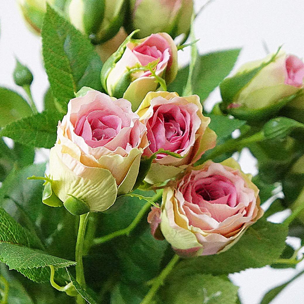 2PCS Artificial Silk Rose Bud Bouquet - Fake Flowers for Wedding, Home & Office Decor - Perfect for Centerpieces, Table Arrangements, and Gift Giving