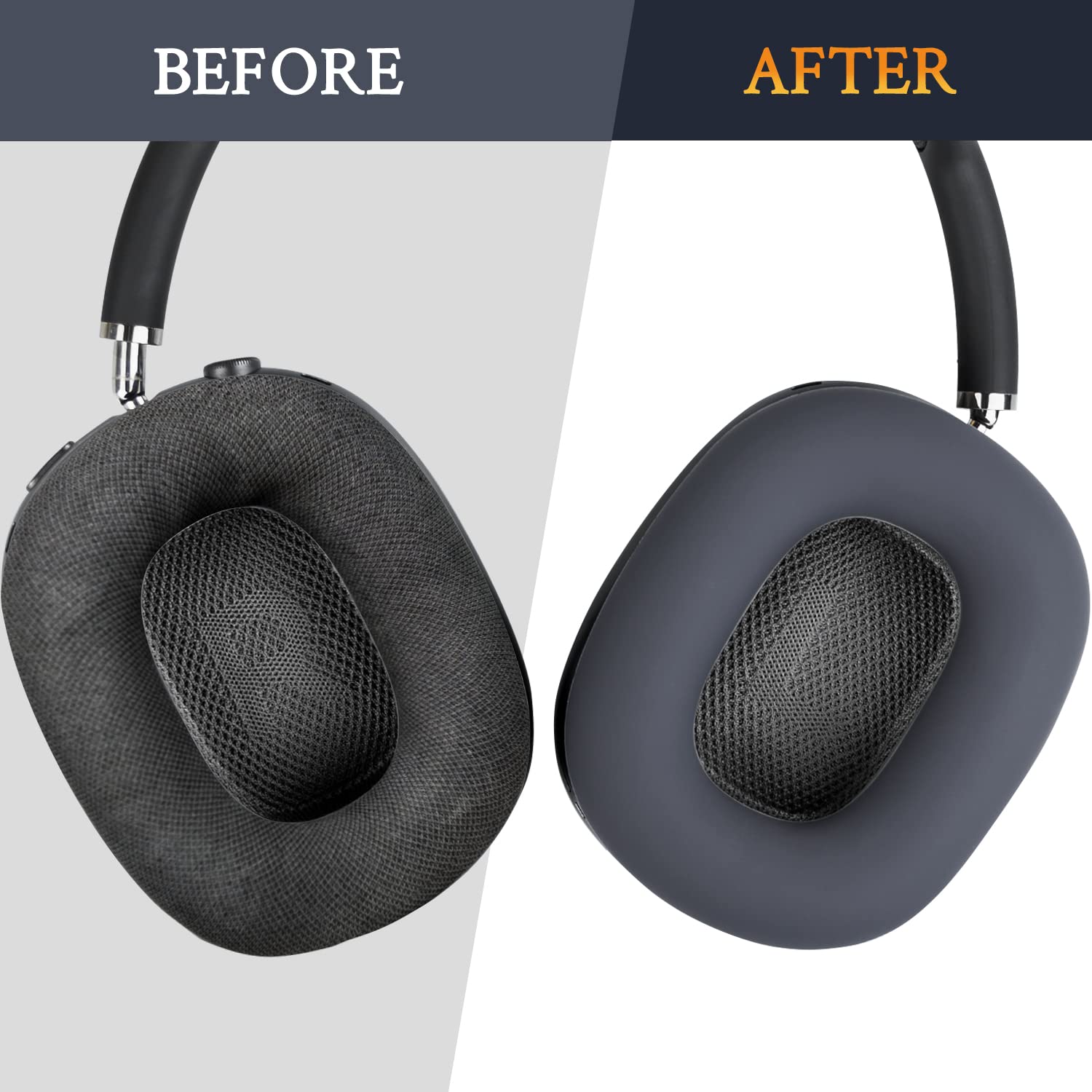 SOULWIT Silicone Ear Pads Cover Protector for AirPods Max Headphones - Sweatproof, Washable, Durable Replacement Cushions (Navy Blue) - Perfect for Workouts, Travel & Daily Use