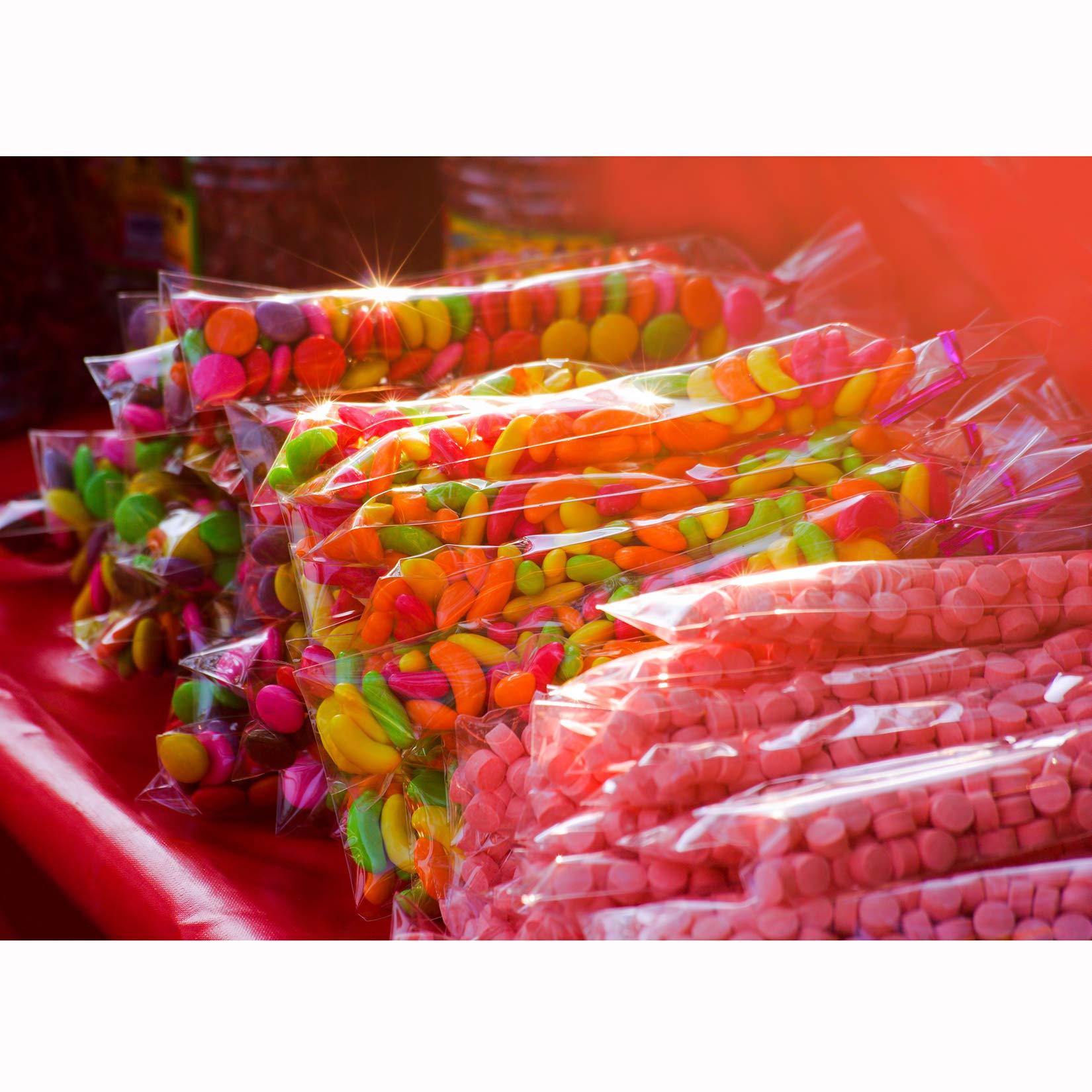Morepack 200 Count Pretzel Rod Bags - 2x10 Inch Individual Stick Bags with Twist Ties | Perfect for Party Favors, School Snacks & Candy Buffets