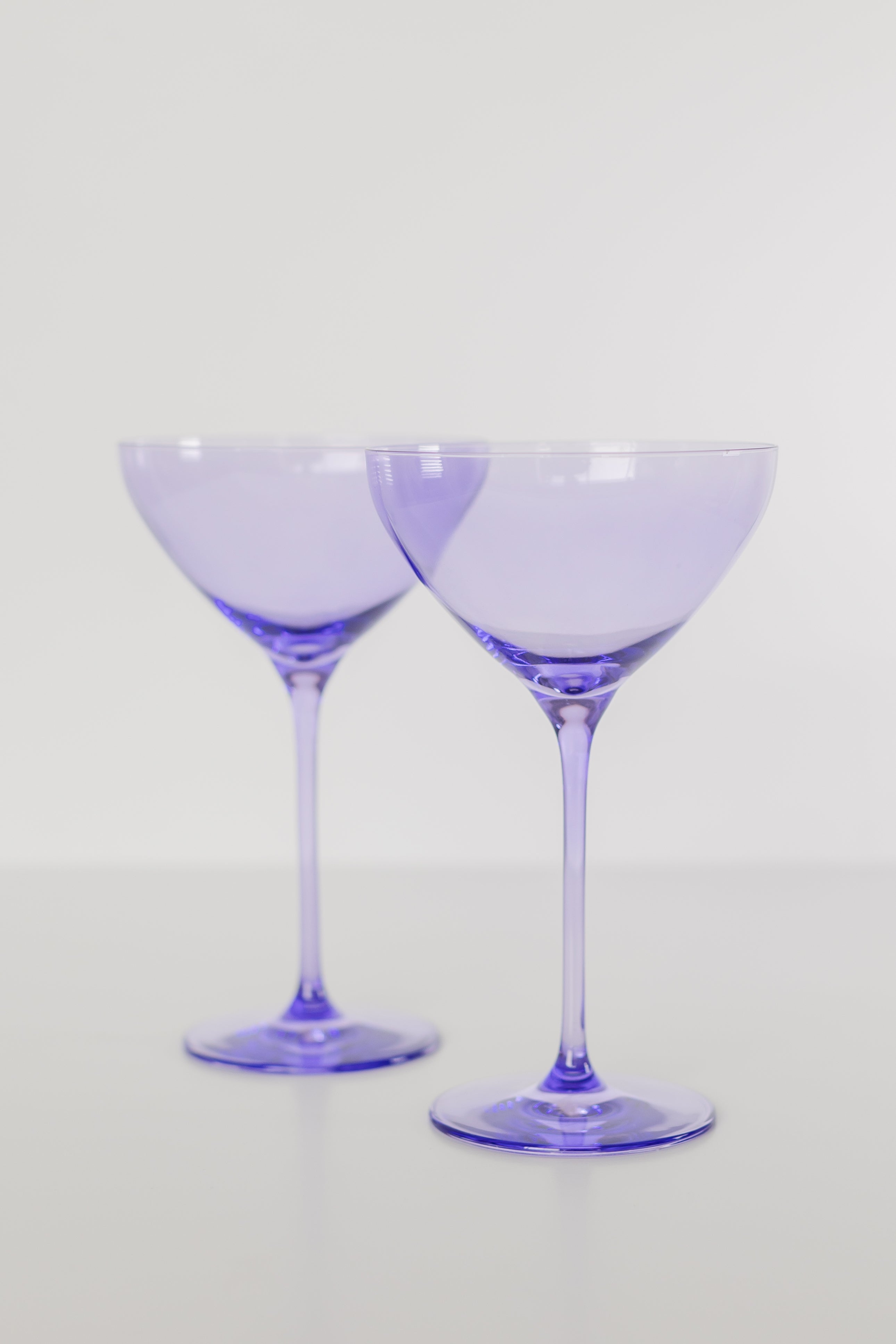 Estelle Colored Martini Glass Set of 2 - Elegant Lavender Cocktail Glasses for Parties, Weddings & Home Bar Decor