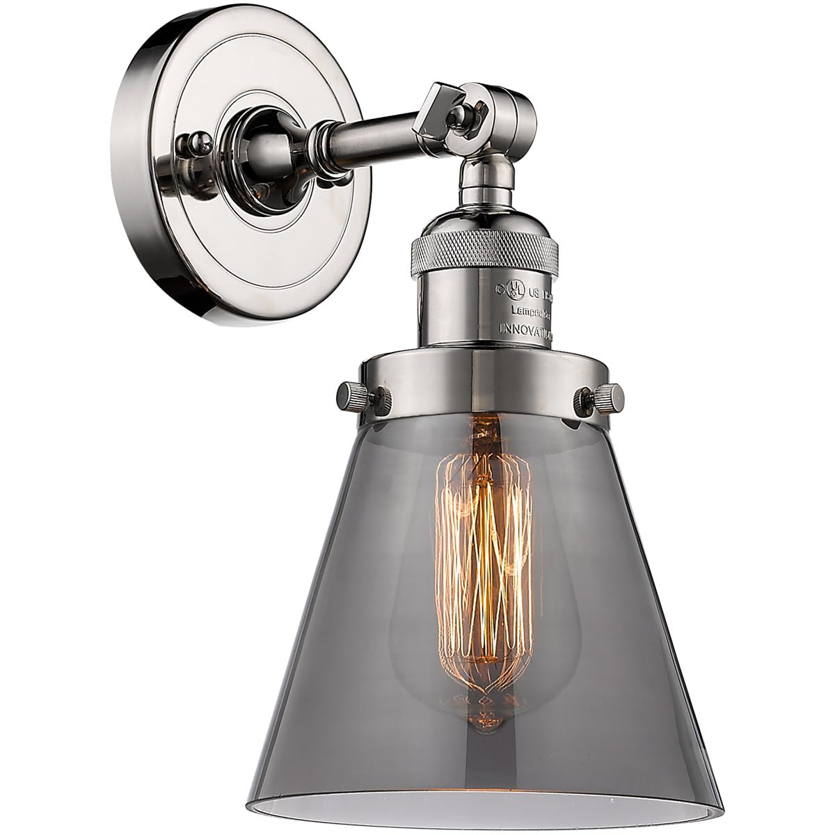 Innovations 201F-PN-G63-LED Semi-Flush Mount Ceiling Light Fixture - Polished Nickel Finish, Energy Efficient LED Lighting for Bedroom, Kitchen, Hallway & Living Room