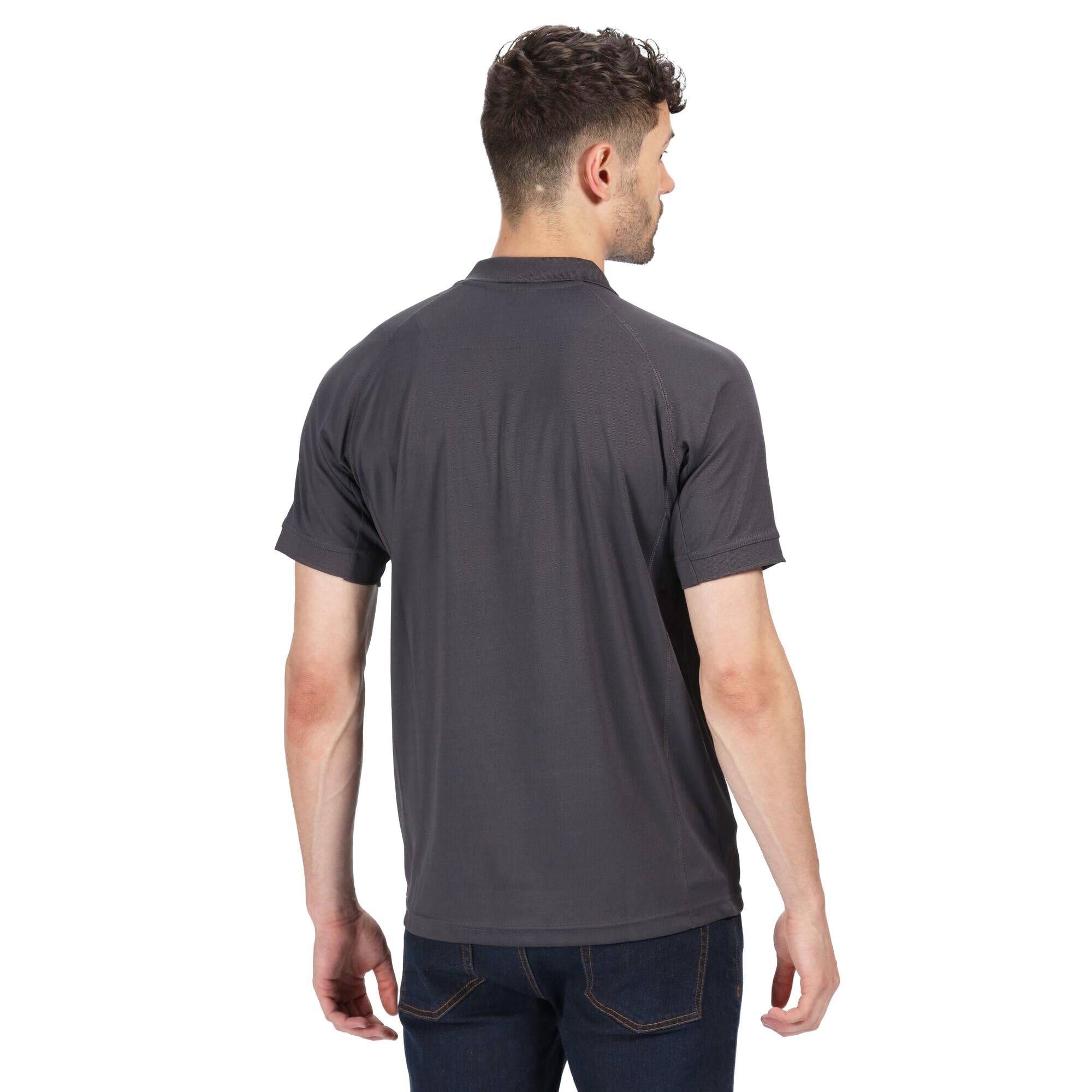 Professional Men's Coolweave Short Sleeve Polo Shirt - Breathable & Moisture-Wicking - XXL Iron Gray - Perfect for Golf, Business Casual & Summer Outings