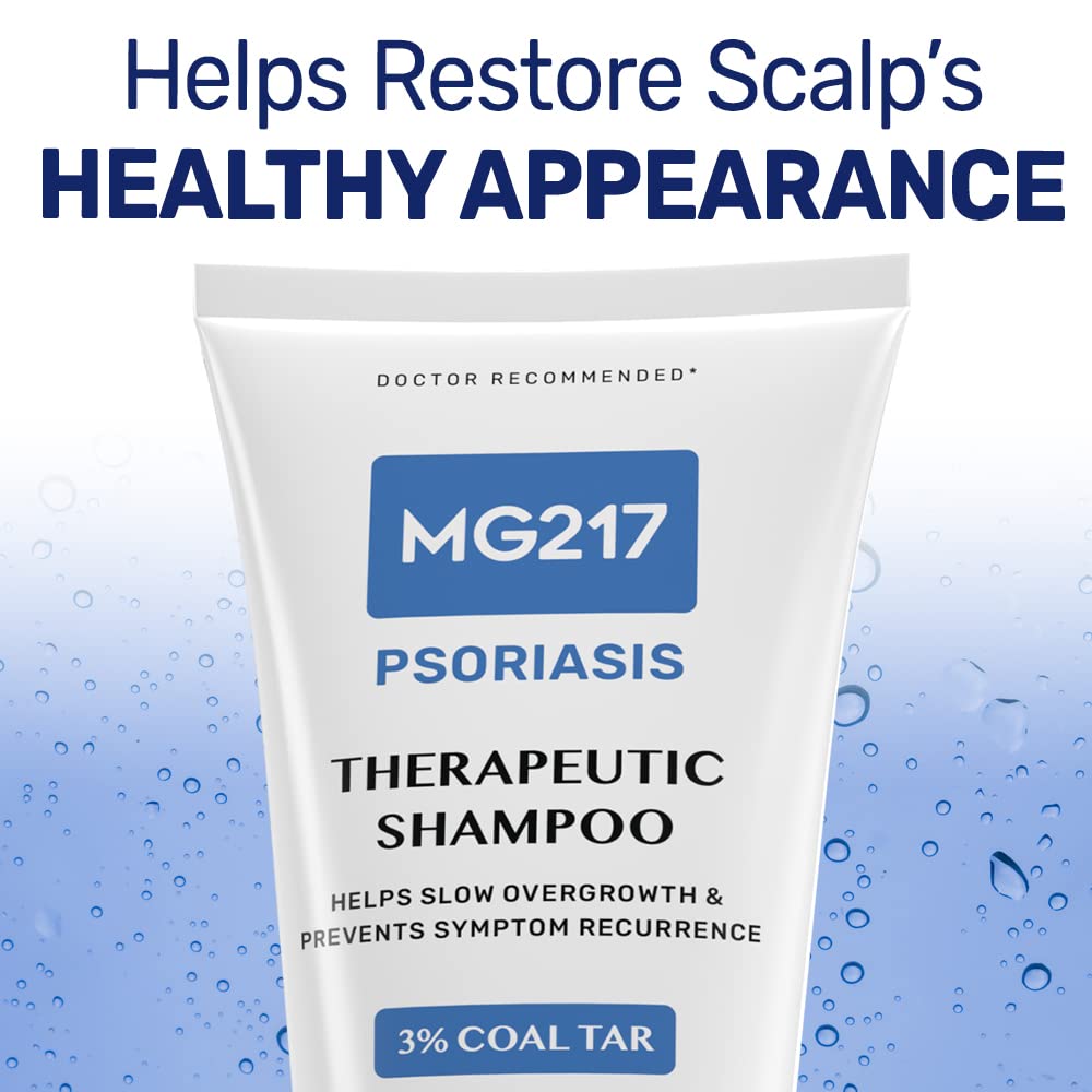 MG217 Psoriasis Shampoo with 3% Coal Tar - Therapeutic Scalp Treatment for Itching, Scaling & Flaking - Controls Scale Buildup - Psoriasis Relief Shampoo & Conditioner (8 fl oz, Pack of 2) - Ideal for Daily Scalp Care & Symptom Management