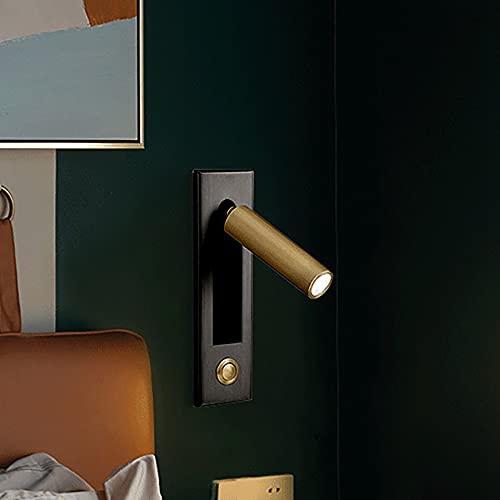 Modern Headboard Wall Light with Recessed Switch - Black LED Bedside Lighting for Living Room & Bedroom - Perfect for Reading, Relaxing & Creating Ambiance