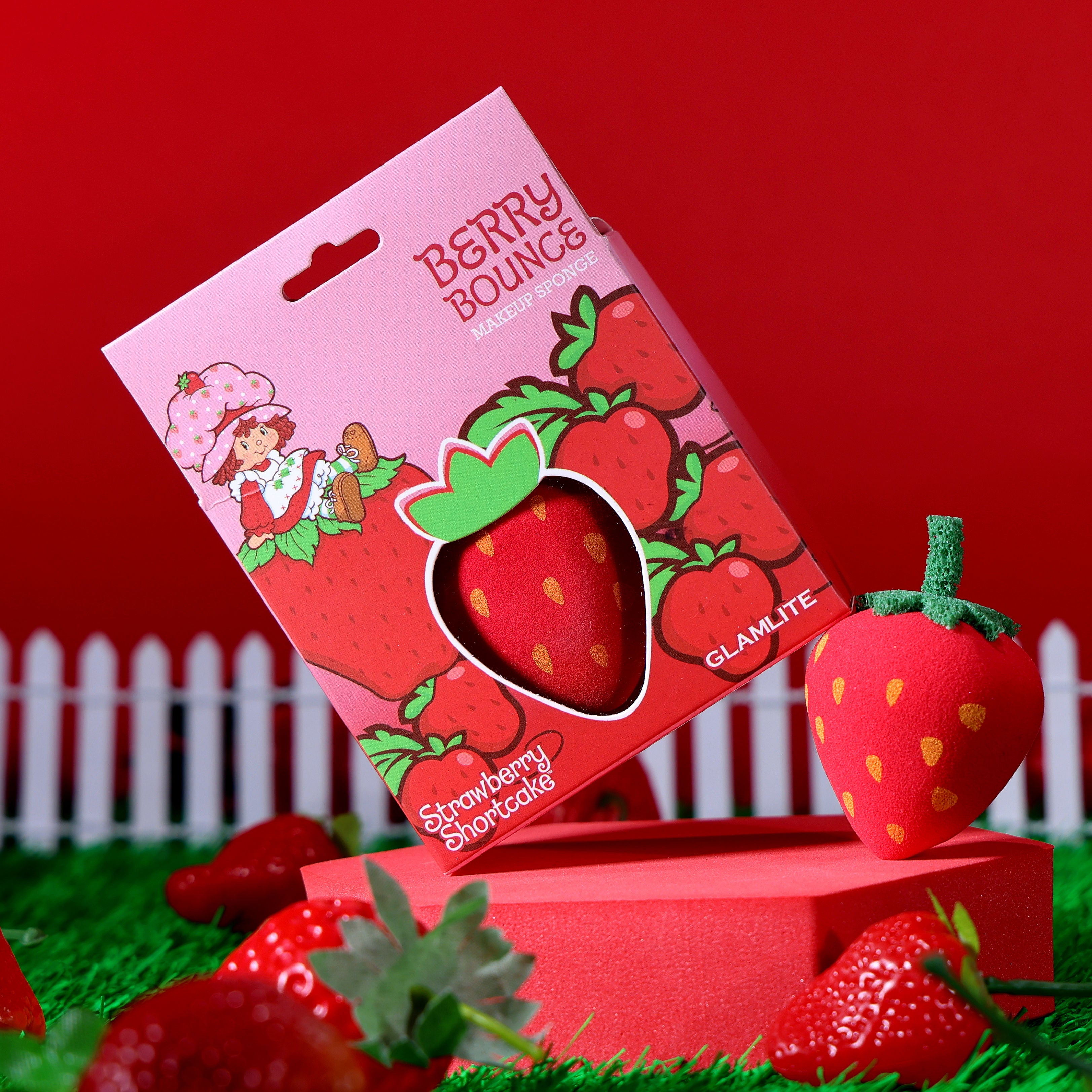 Glamlite Berry Bounce Makeup Sponge for Flawless Application - Perfect for Strawberry Shortcake Inspired Looks & Everyday Beauty Routine