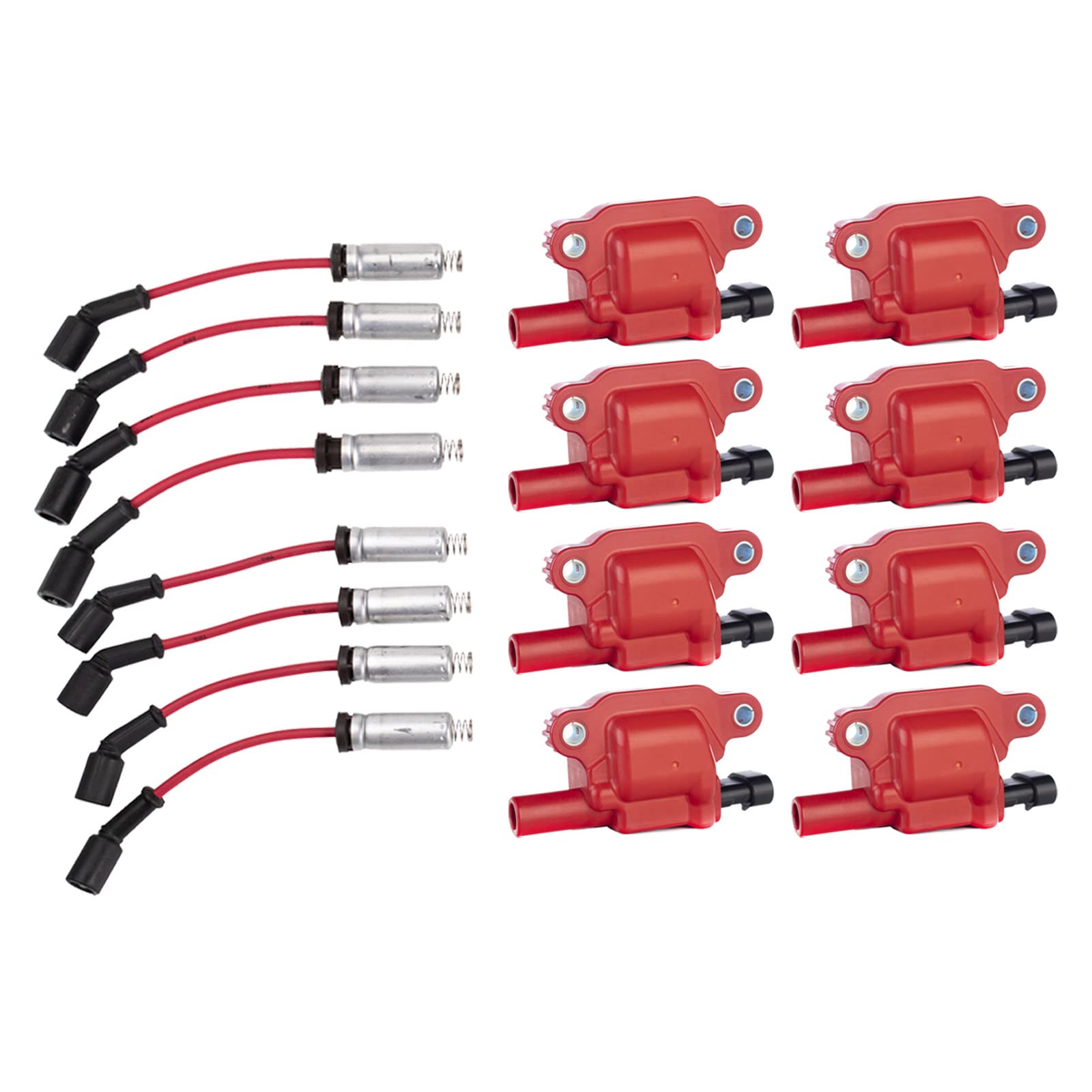TRQ Ignition Kit - Ignition Coil, Spark Plugs & Wire Set Compatible with 16-21 Cadillac, 14-21 Chevrolet, 14-20 GMC | High Performance Replacement Parts for Smoother Engine Start & Acceleration