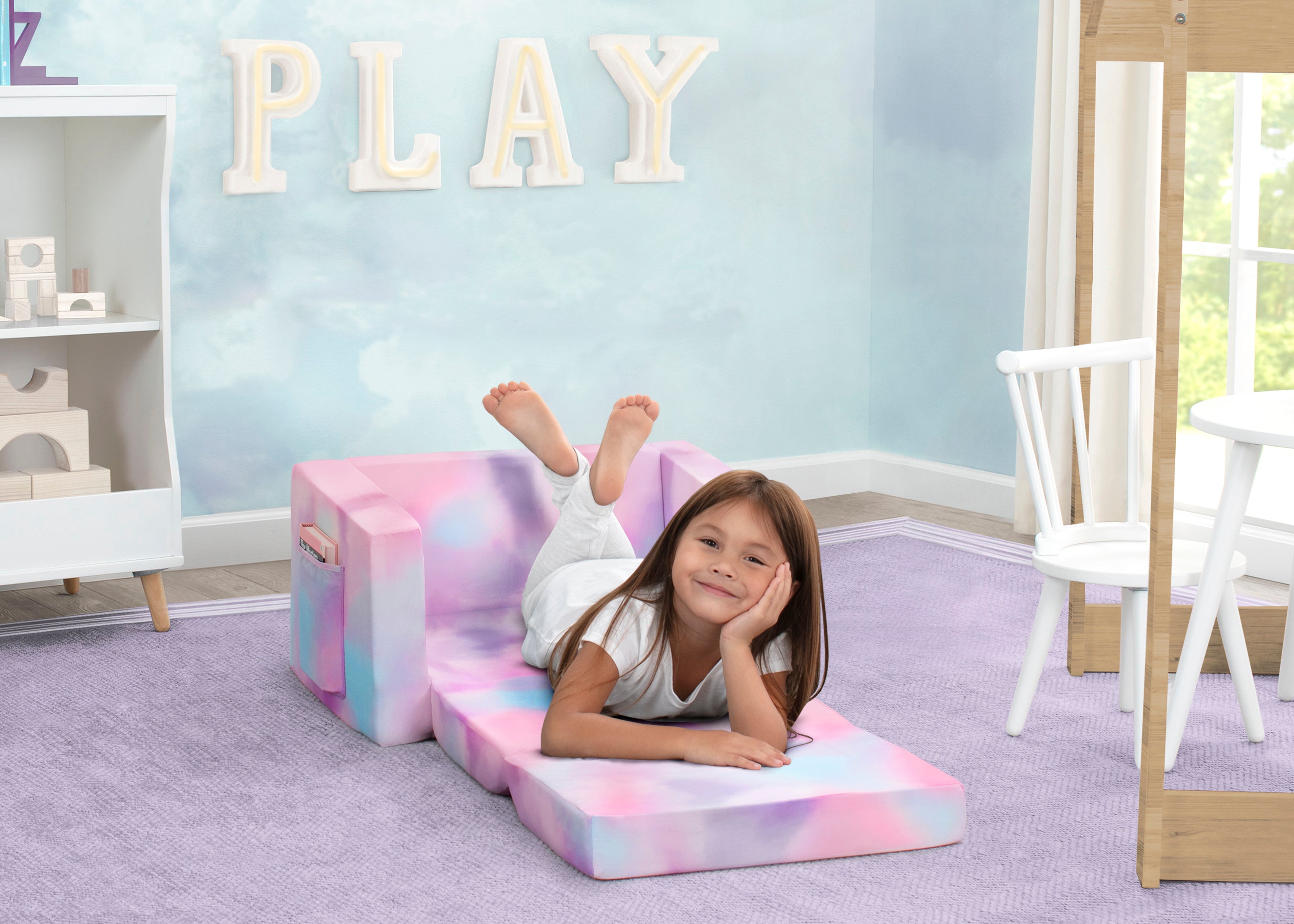 Cozee Flip Out Chair - 2 in 1 Convertible Kids Chair to Lounger for Bedroom, Playroom & Nursery - Perfect for Reading, Relaxing & Playtime