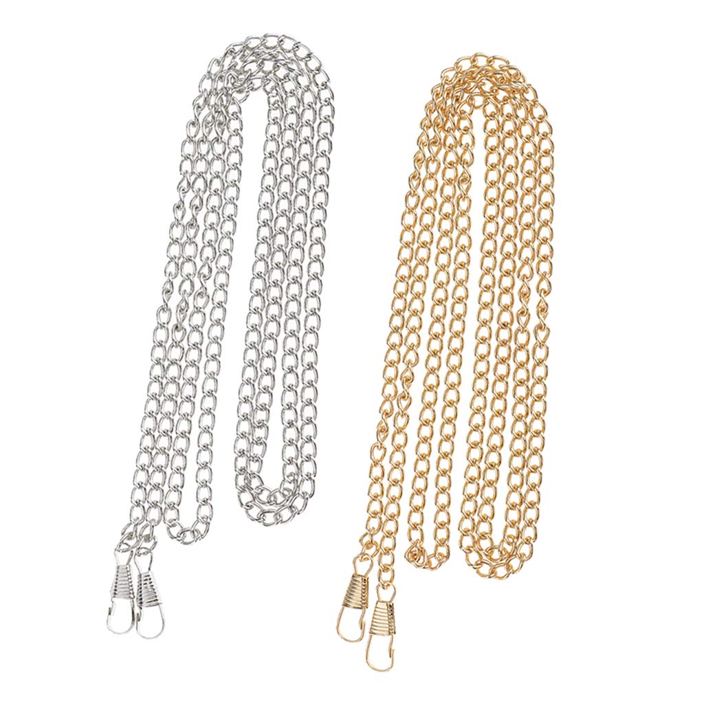 Kloware 2-Pack Metal Chain Strap with Buckles for Women's Handbags & Purses - Adjustable Shoulder Strap Replacement for Evening Bags, Crossbody Bags & Tote Bags