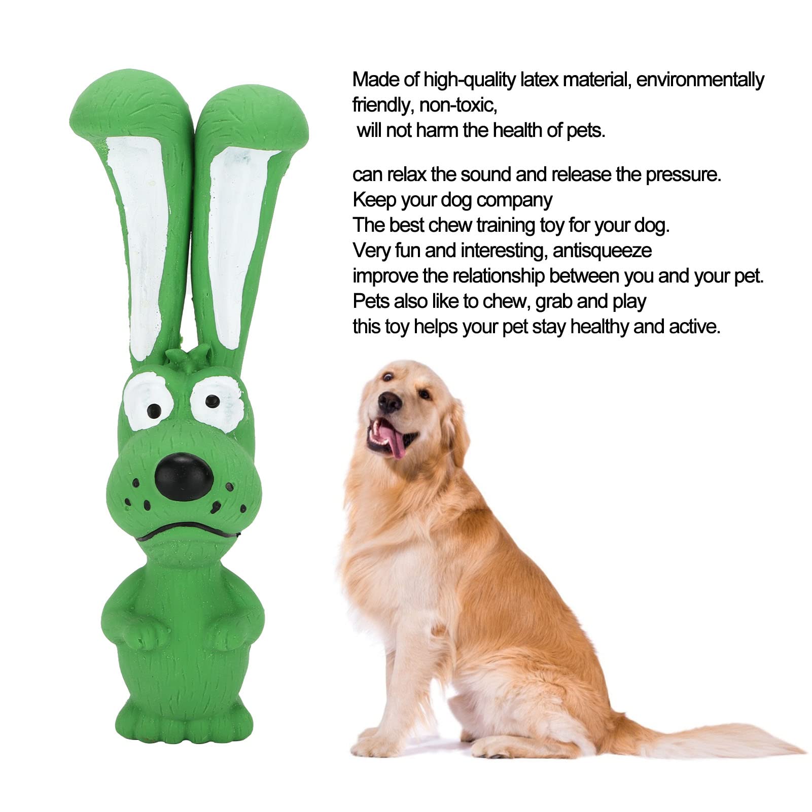 Durable Latex Dog Chew Toy - 17x4cm Squeaky Rabbit Design for Aggressive Chewers, Interactive Fetch & Play - Perfect for Indoor & Outdoor Pet Activities
